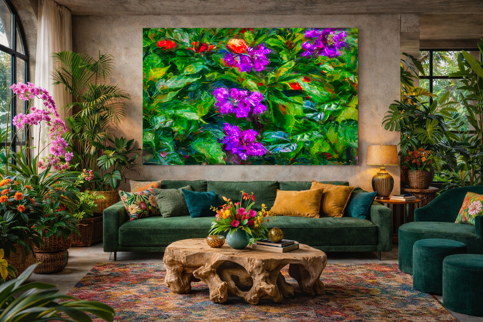 Violet Garden Reverie — Costa Rica Painterly Floral – Bob Hundt