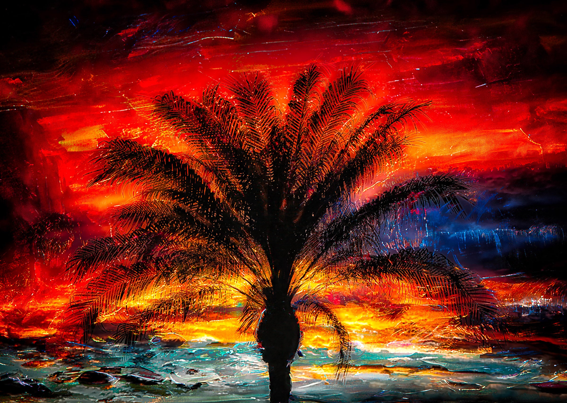 トーマス・ガラー Palm Trees, Sunsets, Turmoil SunsetandPalmTree_Floridapaint