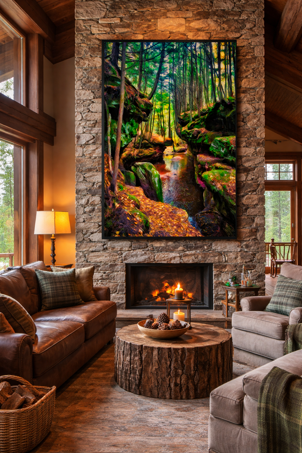 Superior Falls Sanctuary – Vibrant Forest Creek & Waterfall Wall