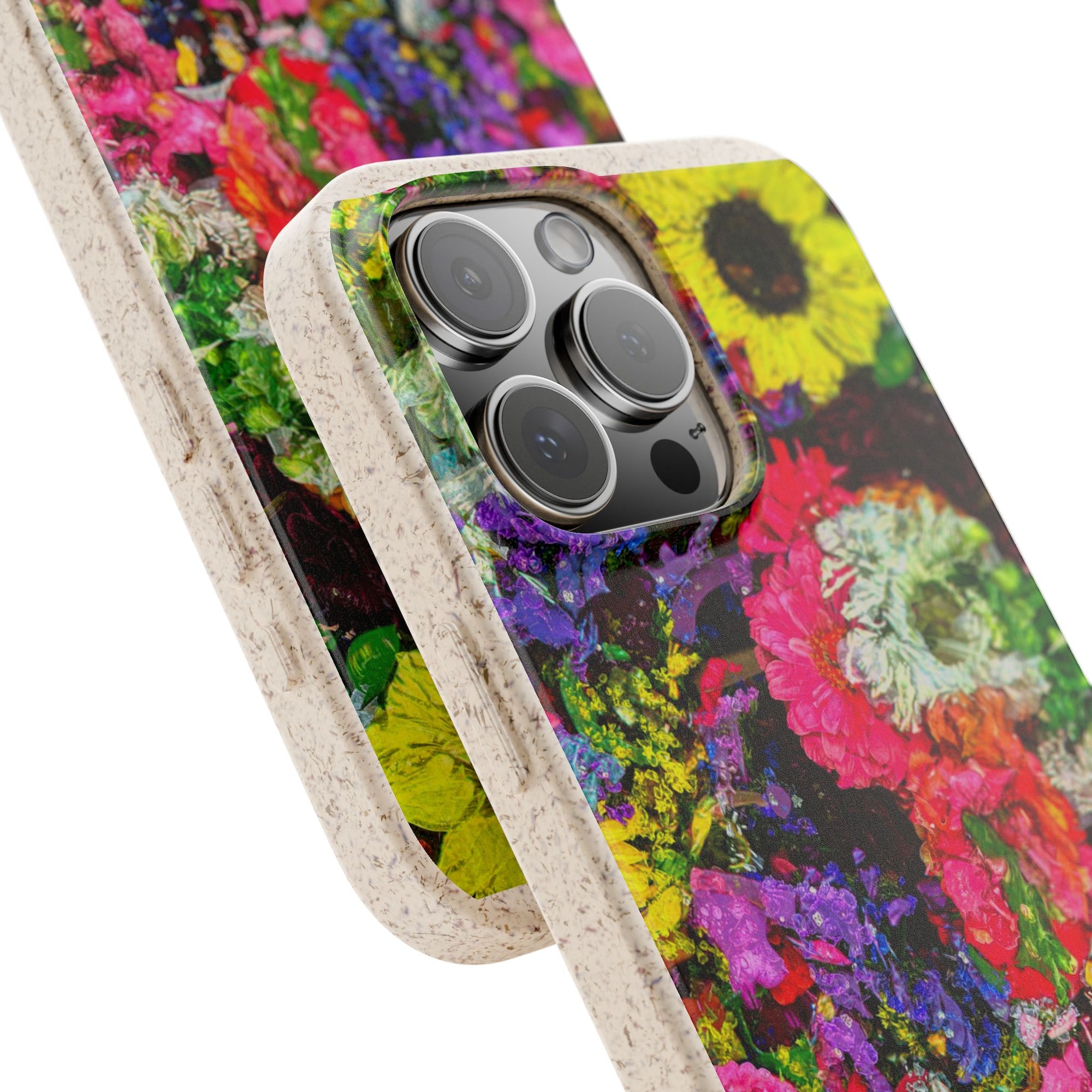 Biodegradable Floral Phone Case — Bright Wildflower Eco Phone Cover