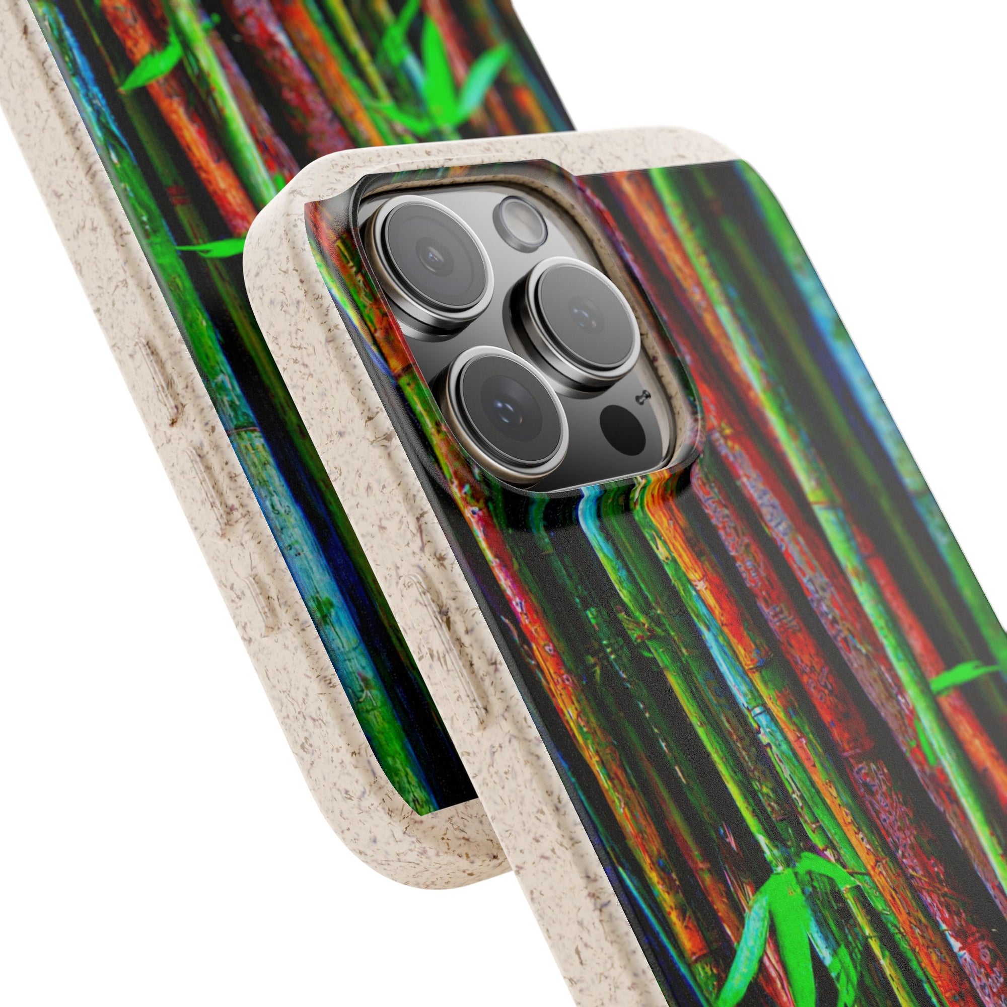 Biodegradable Phone Case — Colorful Bamboo Forest Eco-Friendly iPhone Cover