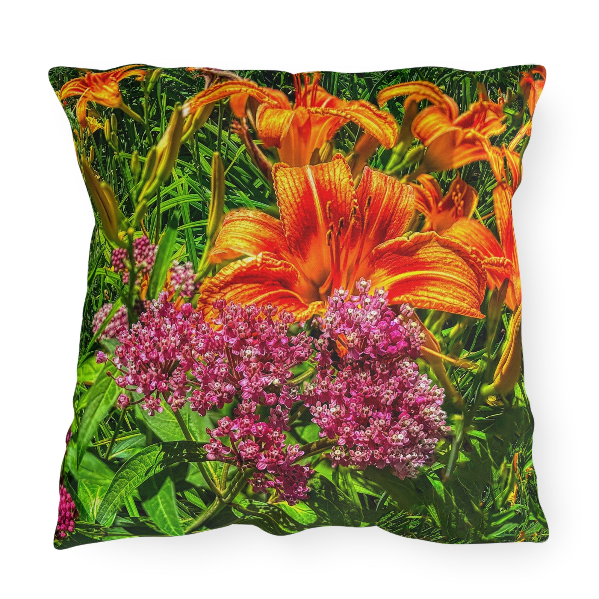 Copy of Pink Coneflower Outdoor Pillow — Garden Floral Patio Accent Cushion