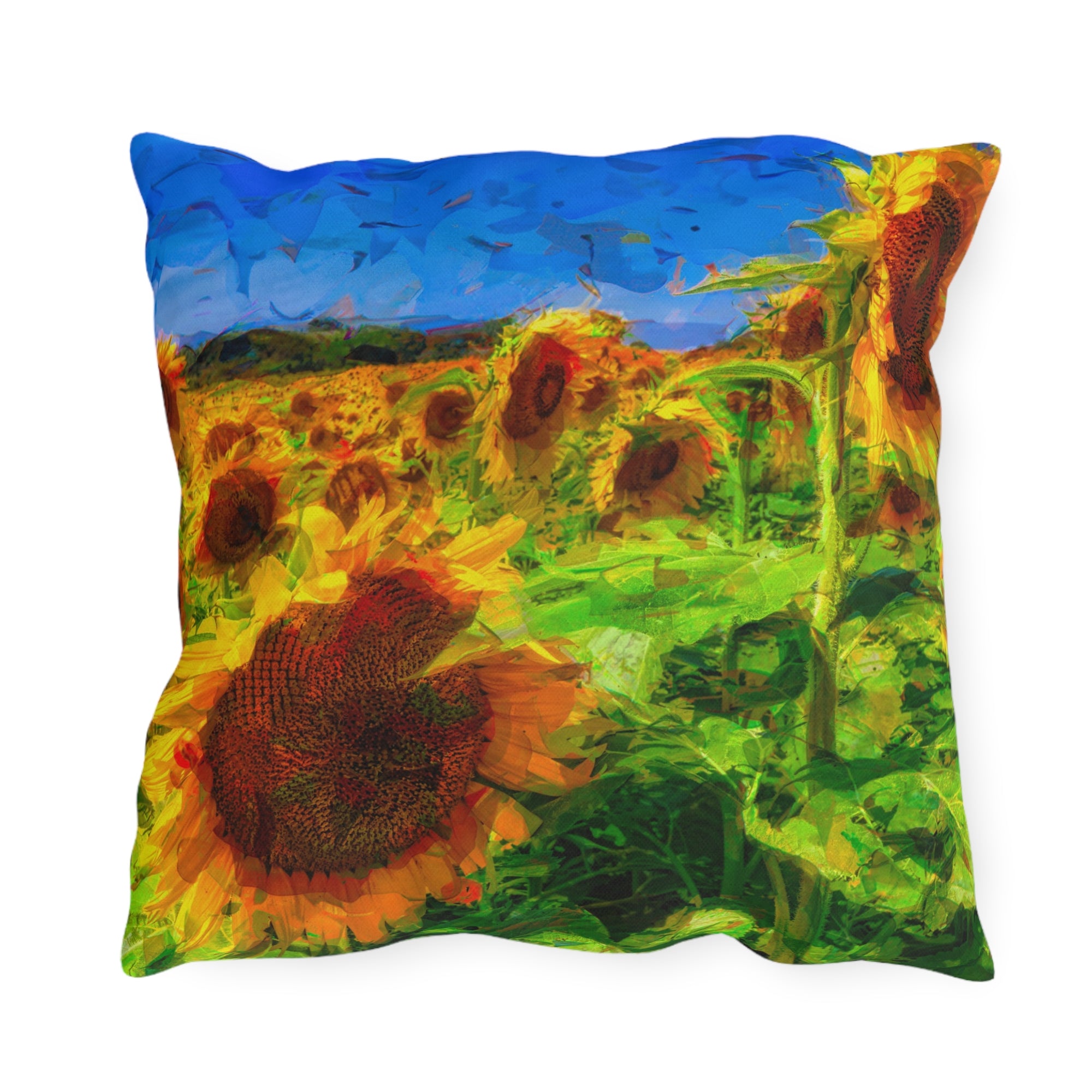 Copy of Floral Garden Outdoor Pillow — Bright Pink &amp; Green Botanical Throw for Patio