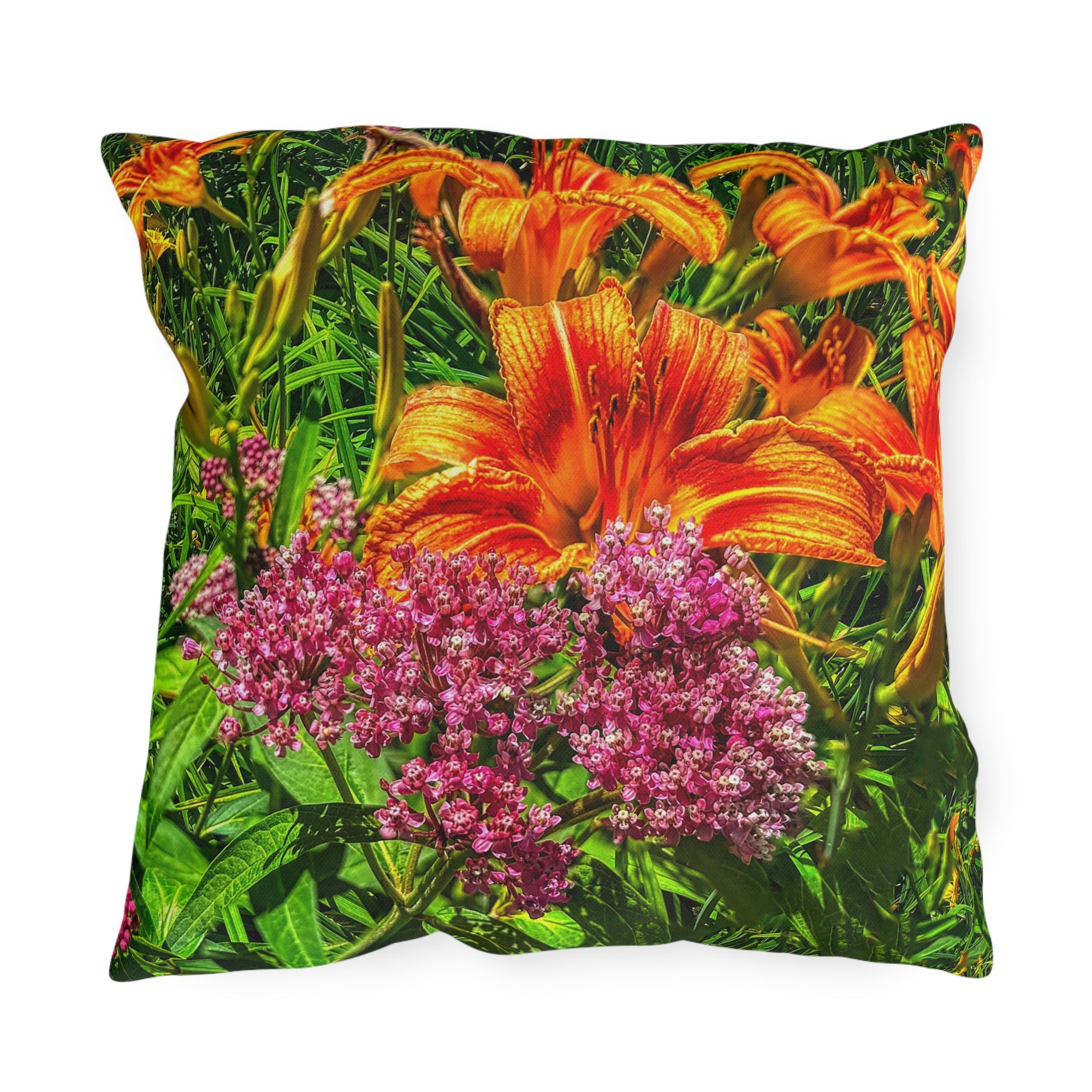 Copy of Pink Coneflower Outdoor Pillow — Garden Floral Patio Accent Cushion