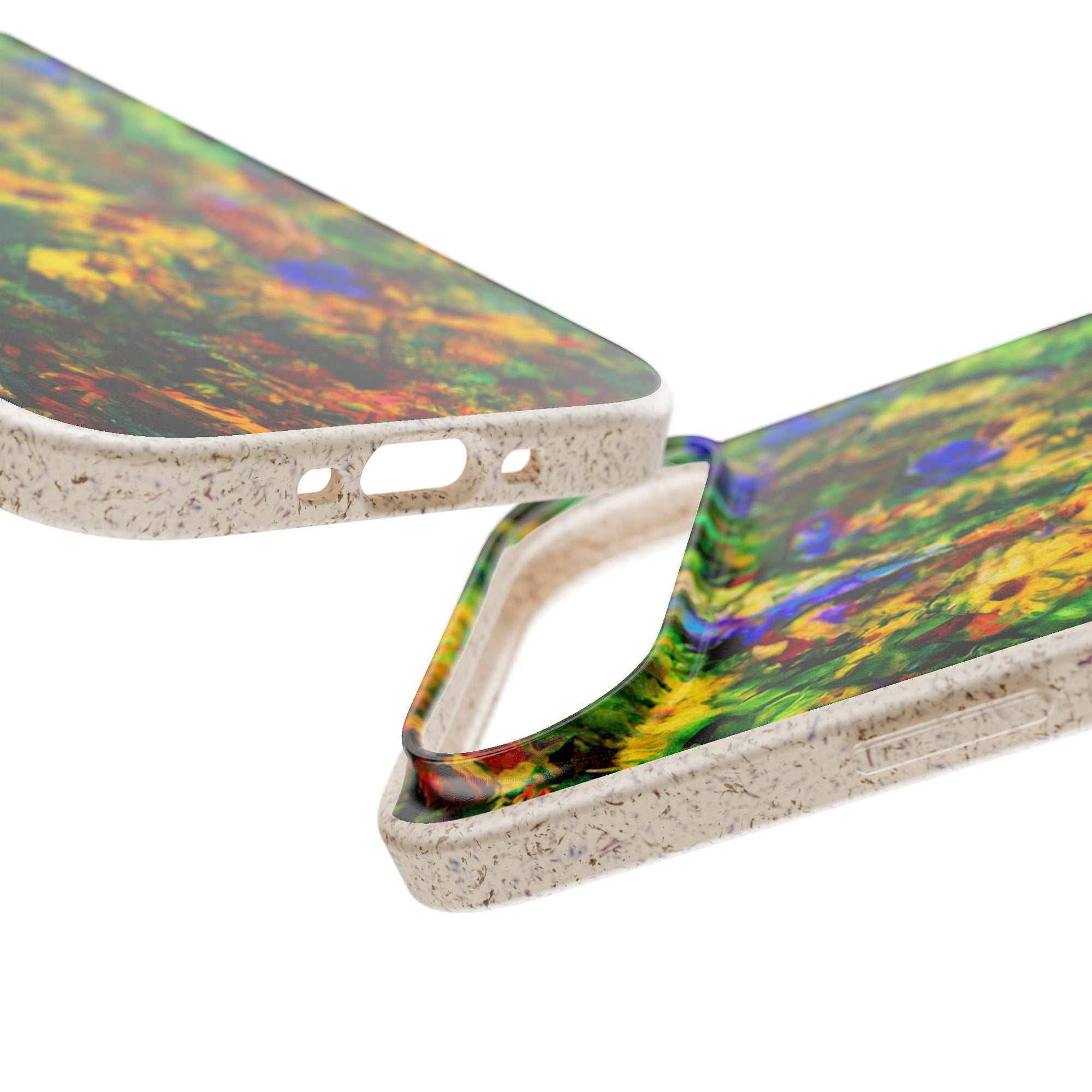 Biodegradable Floral Art Phone Case — Eco-Friendly Abstract Wildflower Design