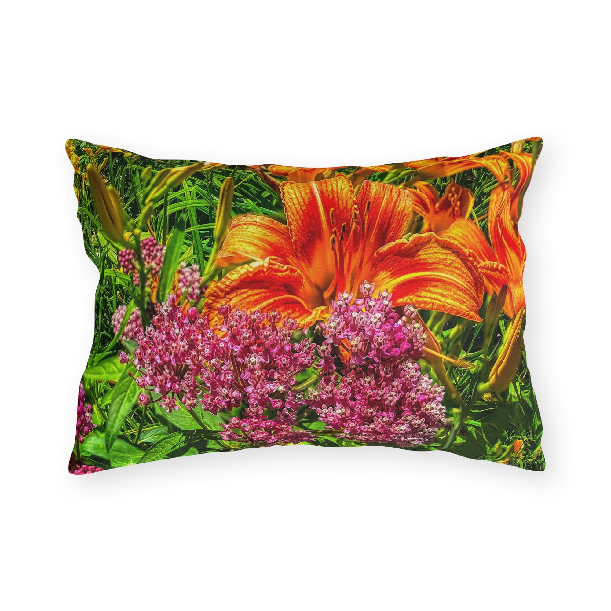 Copy of Pink Coneflower Outdoor Pillow — Garden Floral Patio Accent Cushion