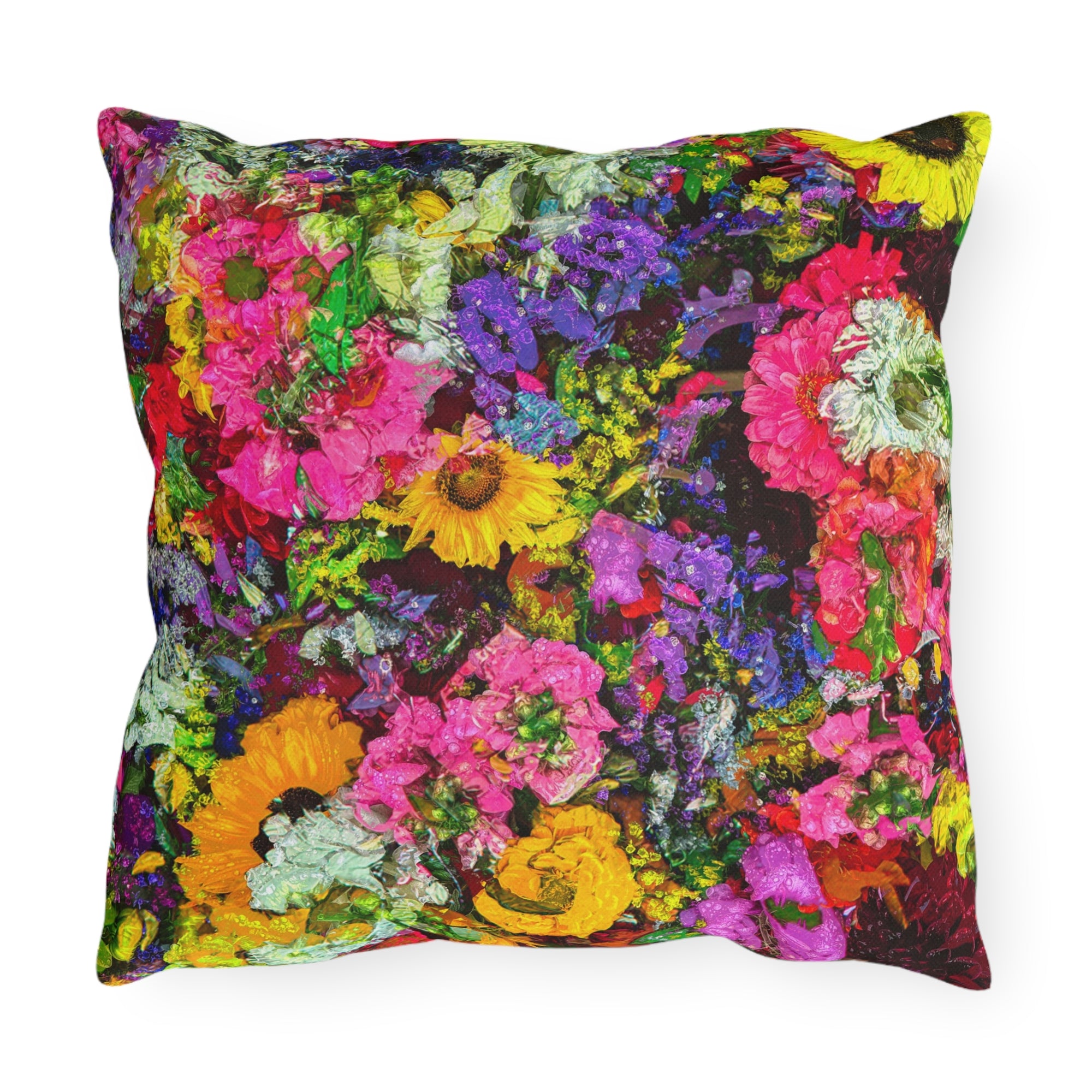 Copy of Pink Coneflower Outdoor Pillow — Garden Floral Patio Accent Cushion