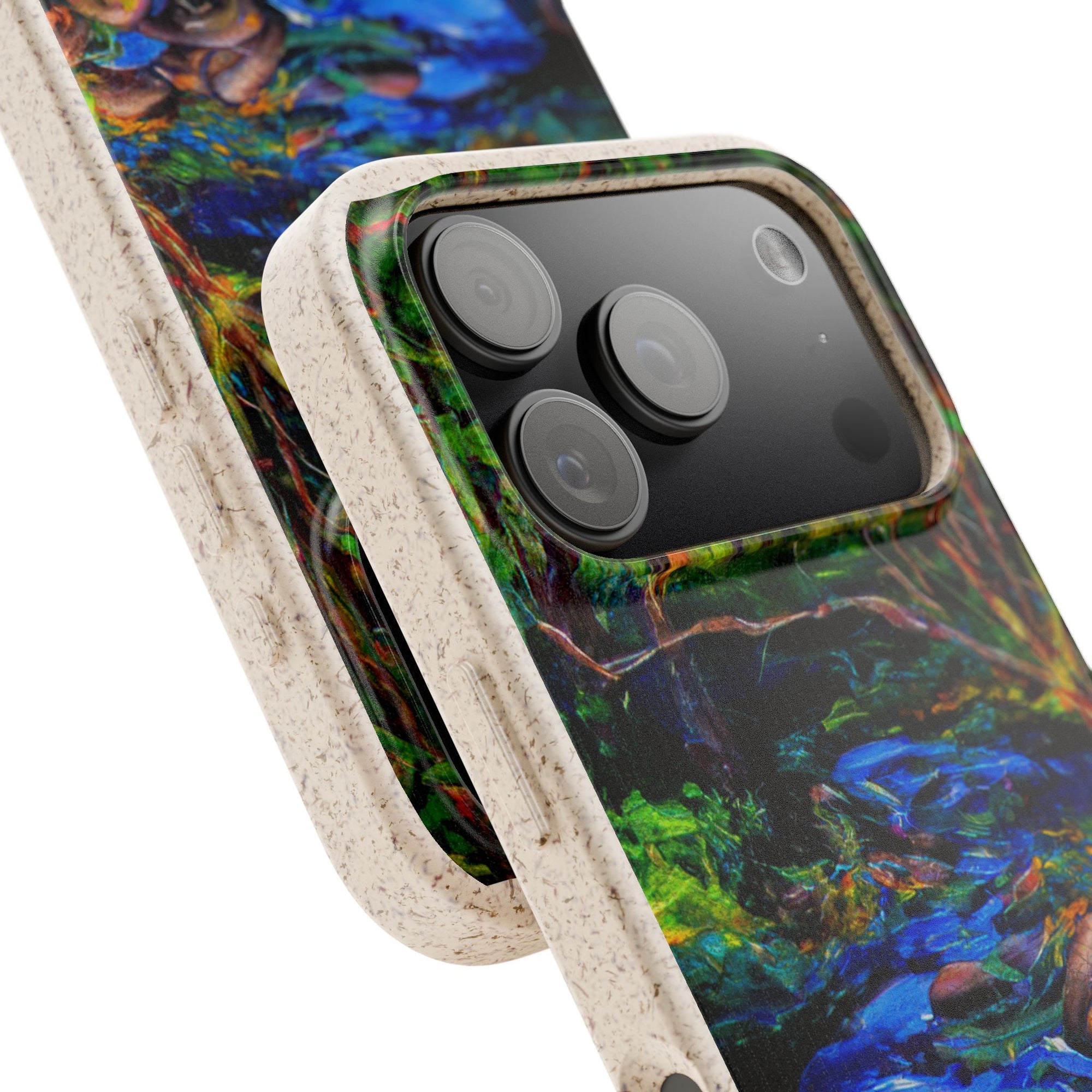 Biodegradable Phone Case — Eco-Friendly Watercolor Forest Stream Design