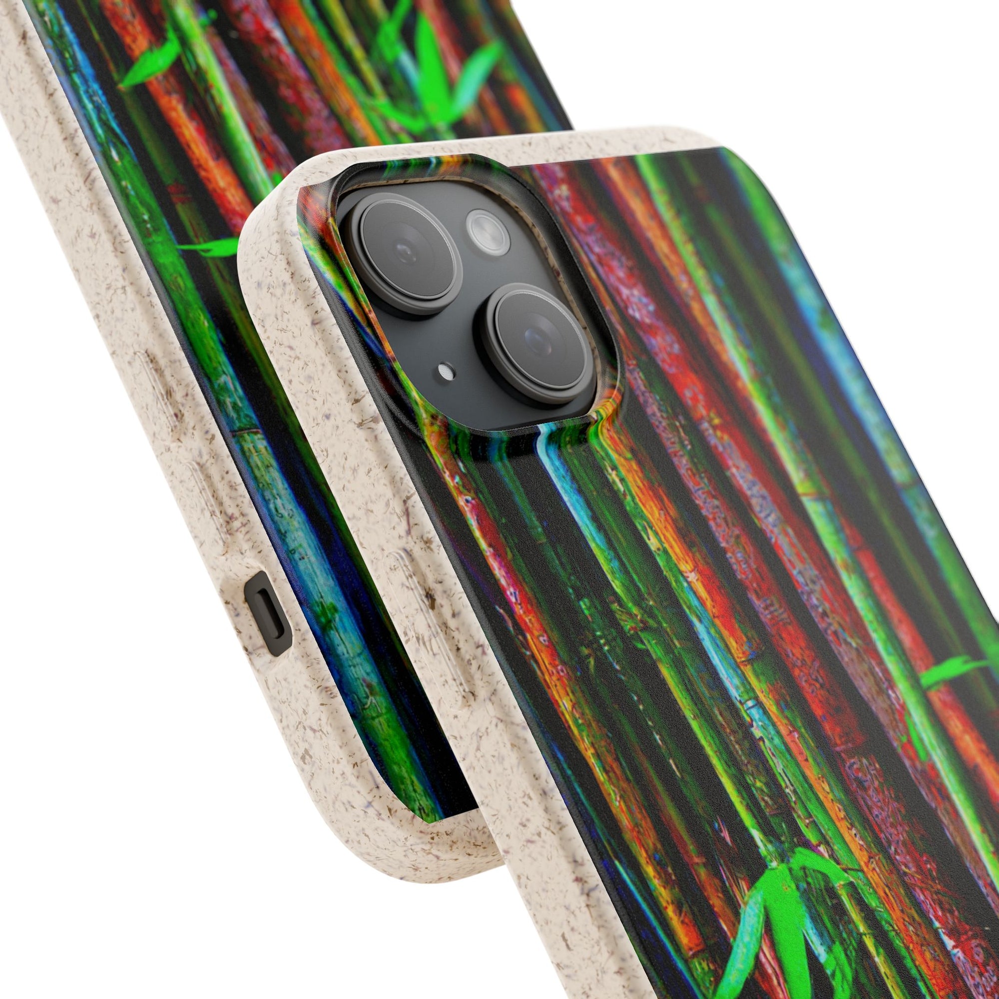 Biodegradable Phone Case — Colorful Bamboo Forest Eco-Friendly iPhone Cover
