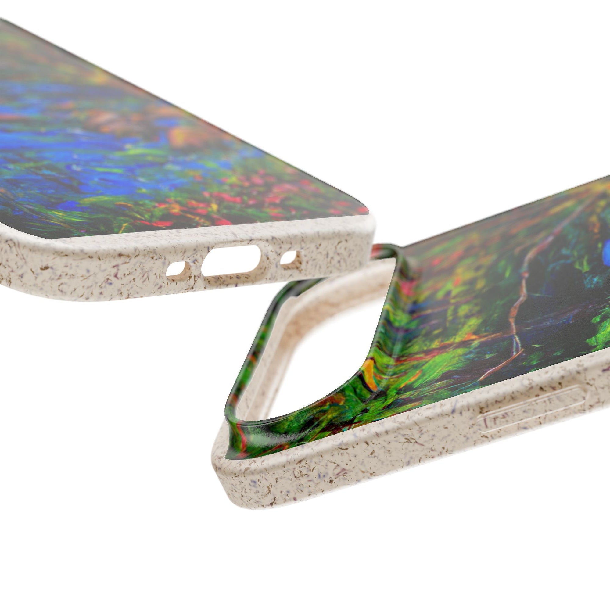 Biodegradable Phone Case — Eco-Friendly Watercolor Forest Stream Design