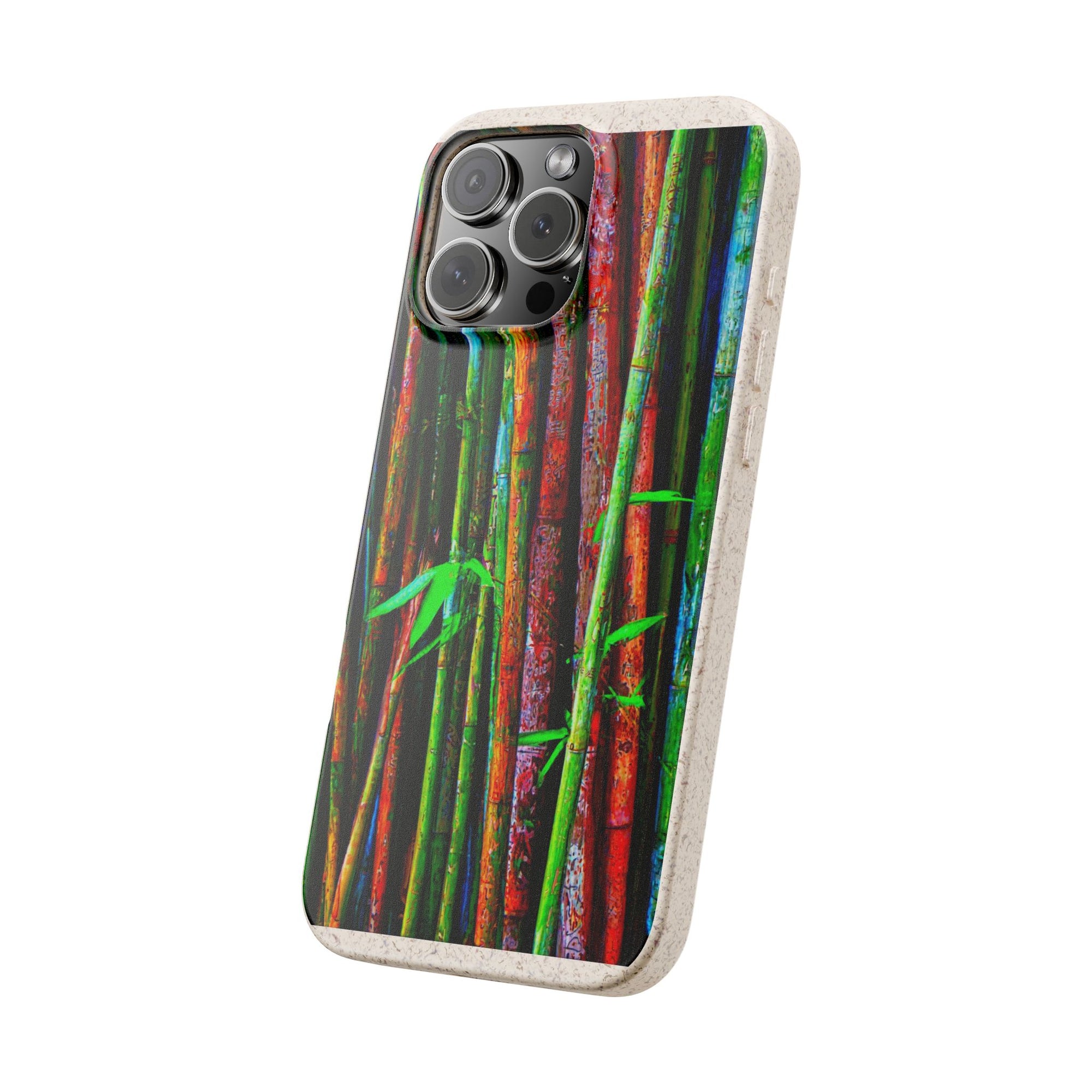 Biodegradable Phone Case — Colorful Bamboo Forest Eco-Friendly iPhone Cover