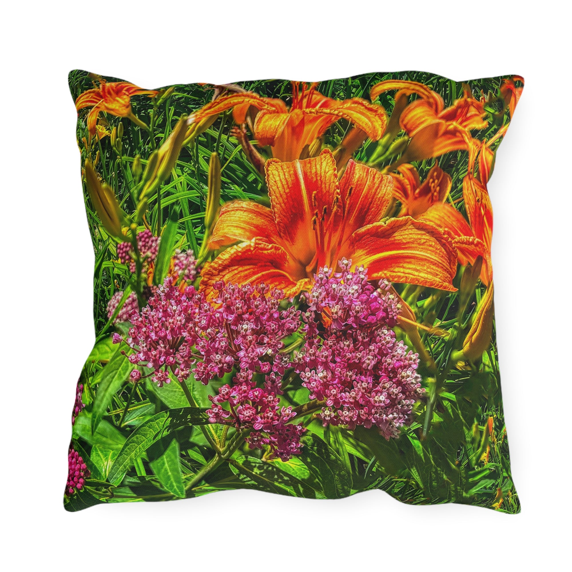 Copy of Pink Coneflower Outdoor Pillow — Garden Floral Patio Accent Cushion