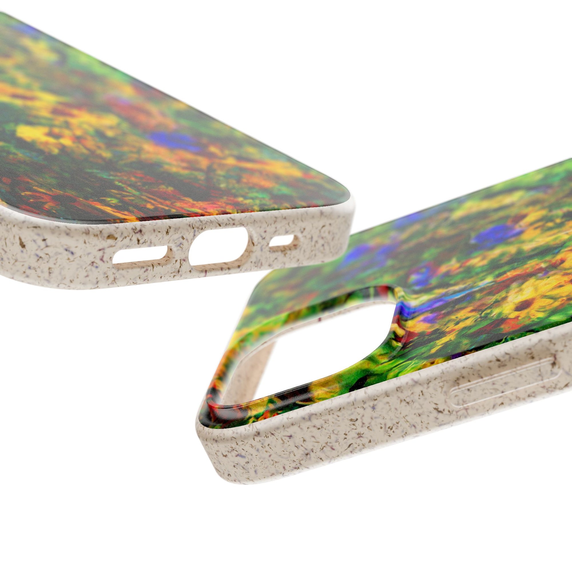 Biodegradable Floral Art Phone Case — Eco-Friendly Abstract Wildflower Design