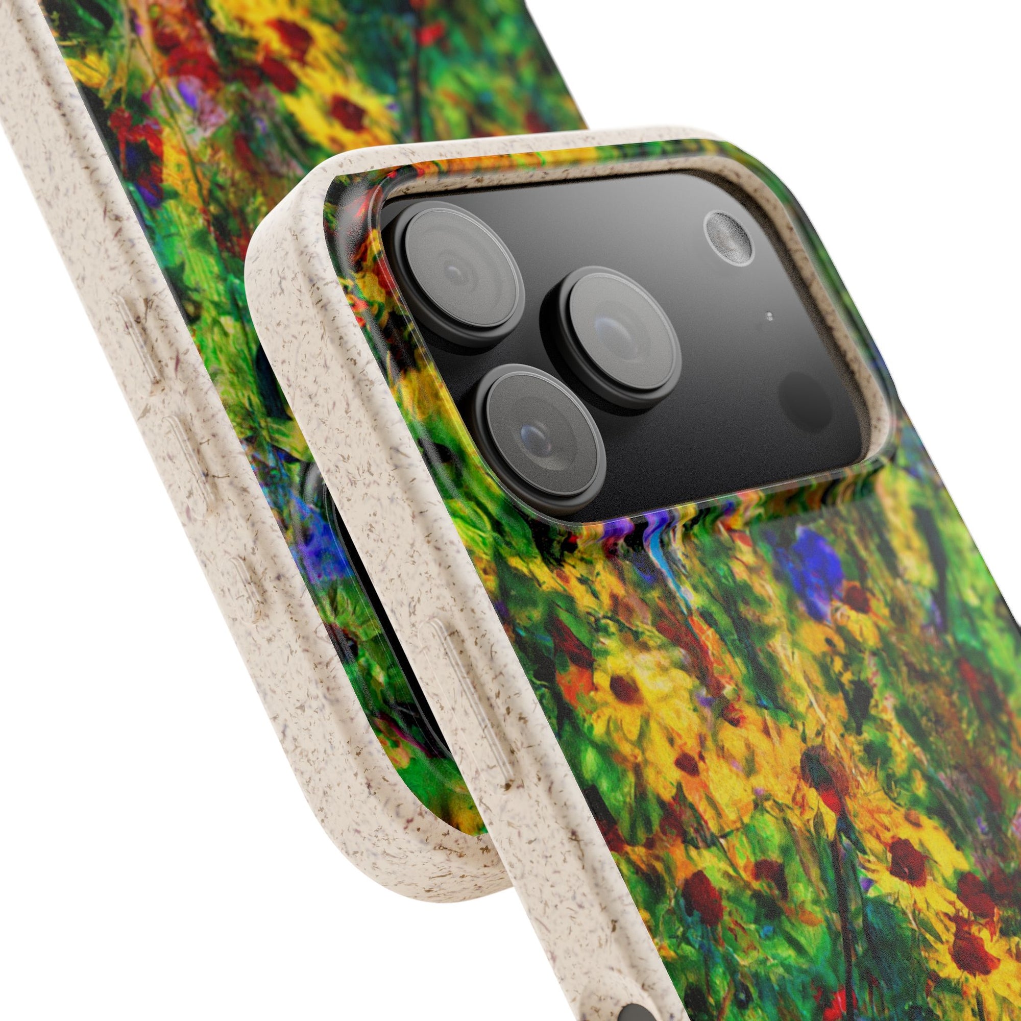 Biodegradable Floral Art Phone Case — Eco-Friendly Abstract Wildflower Design
