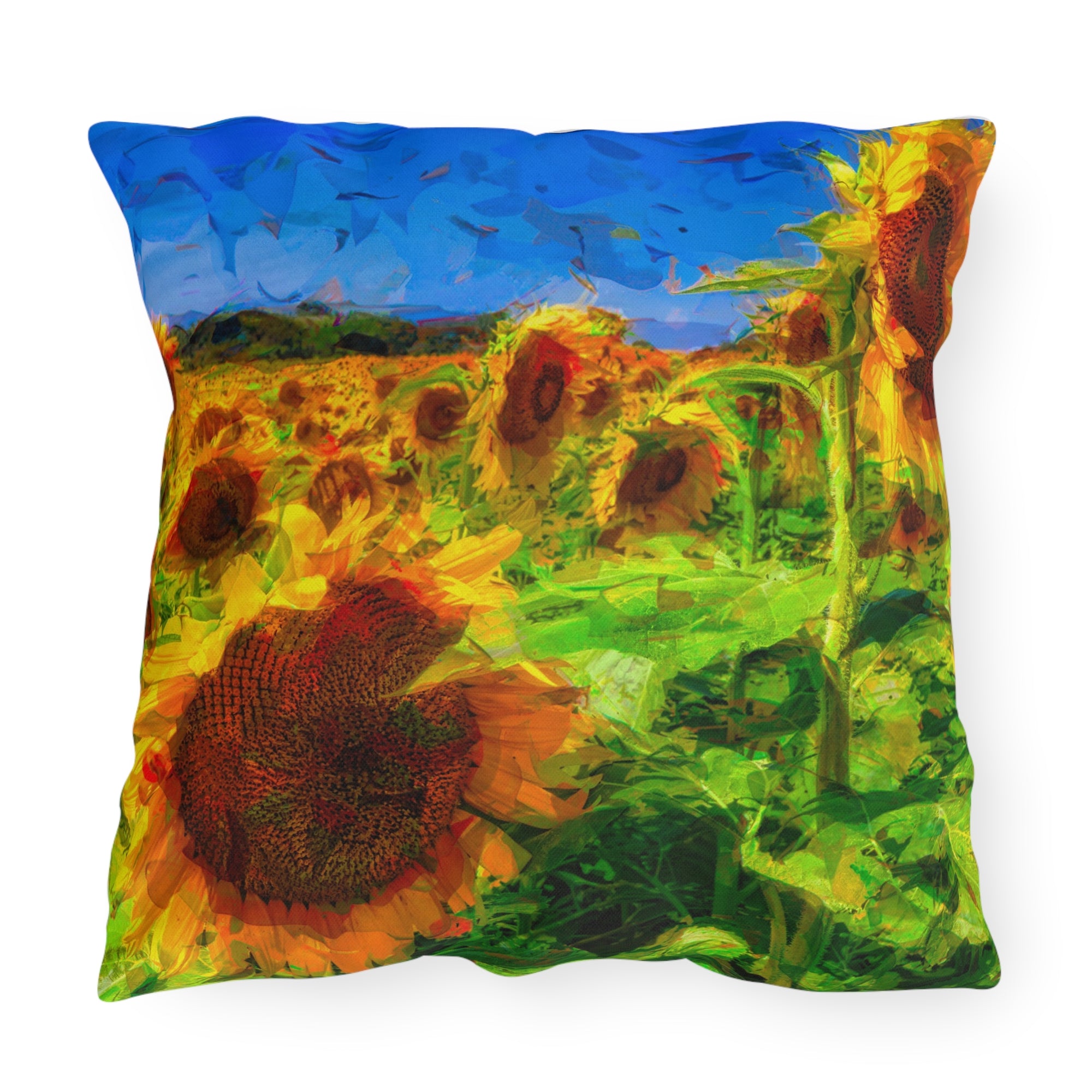 Copy of Floral Garden Outdoor Pillow — Bright Pink &amp; Green Botanical Throw for Patio