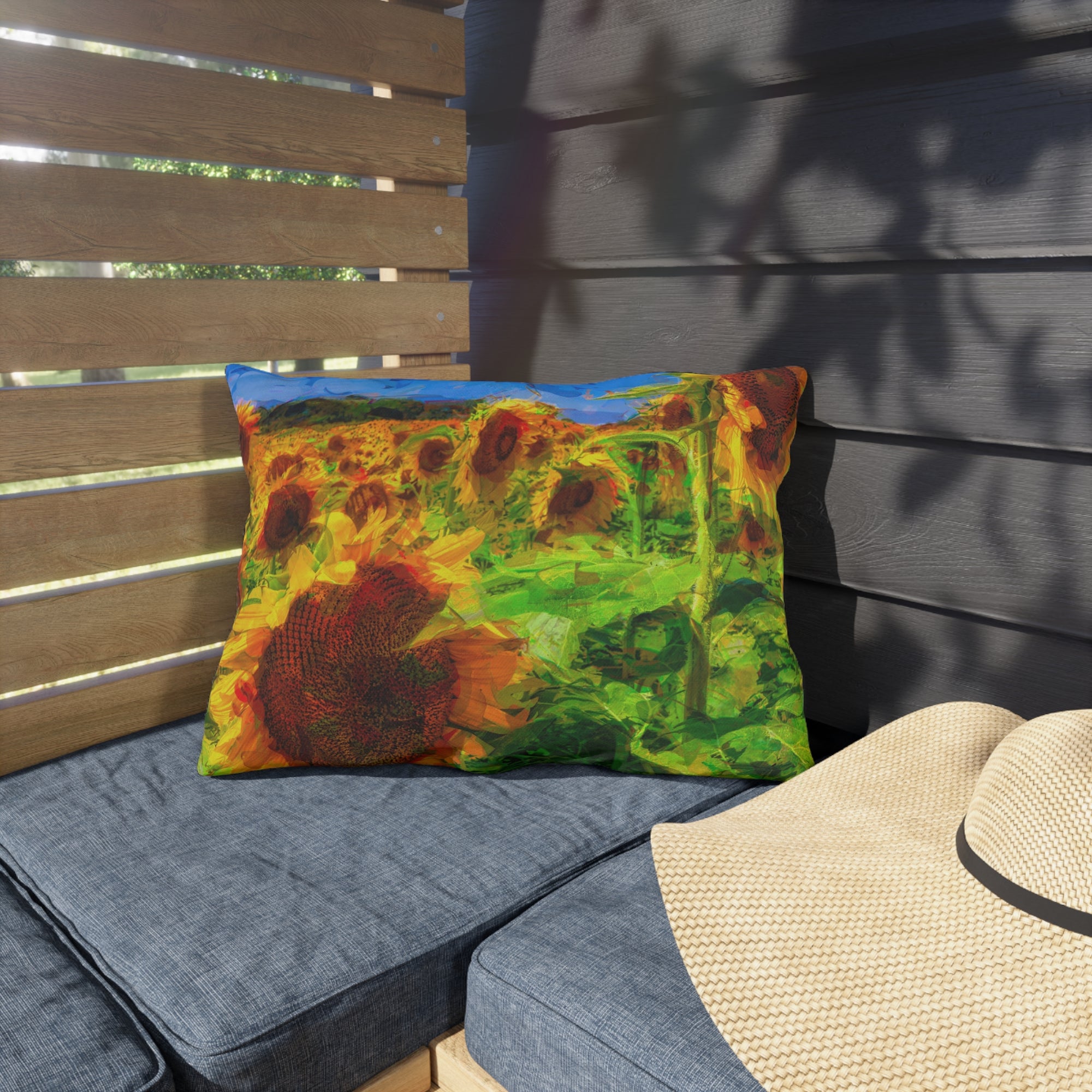 Copy of Floral Garden Outdoor Pillow — Bright Pink &amp; Green Botanical Throw for Patio