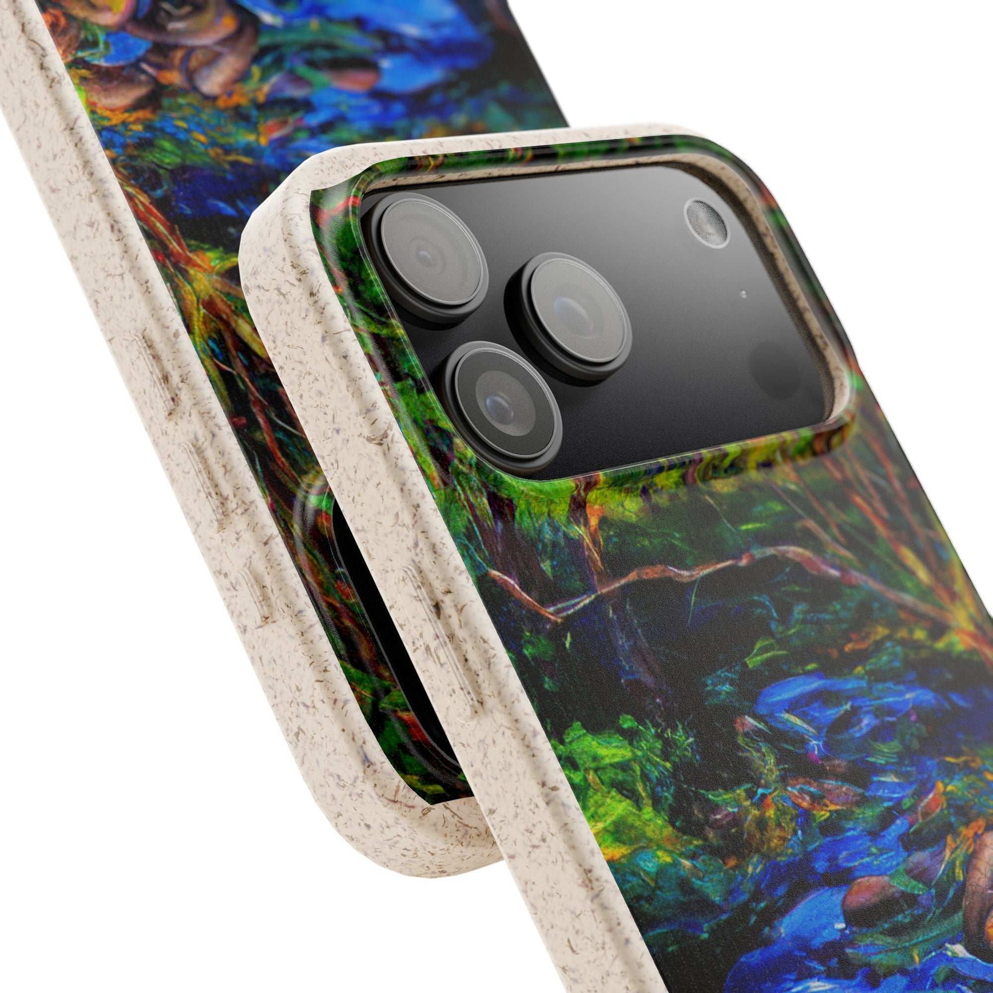 Biodegradable Phone Case — Eco-Friendly Watercolor Forest Stream Design