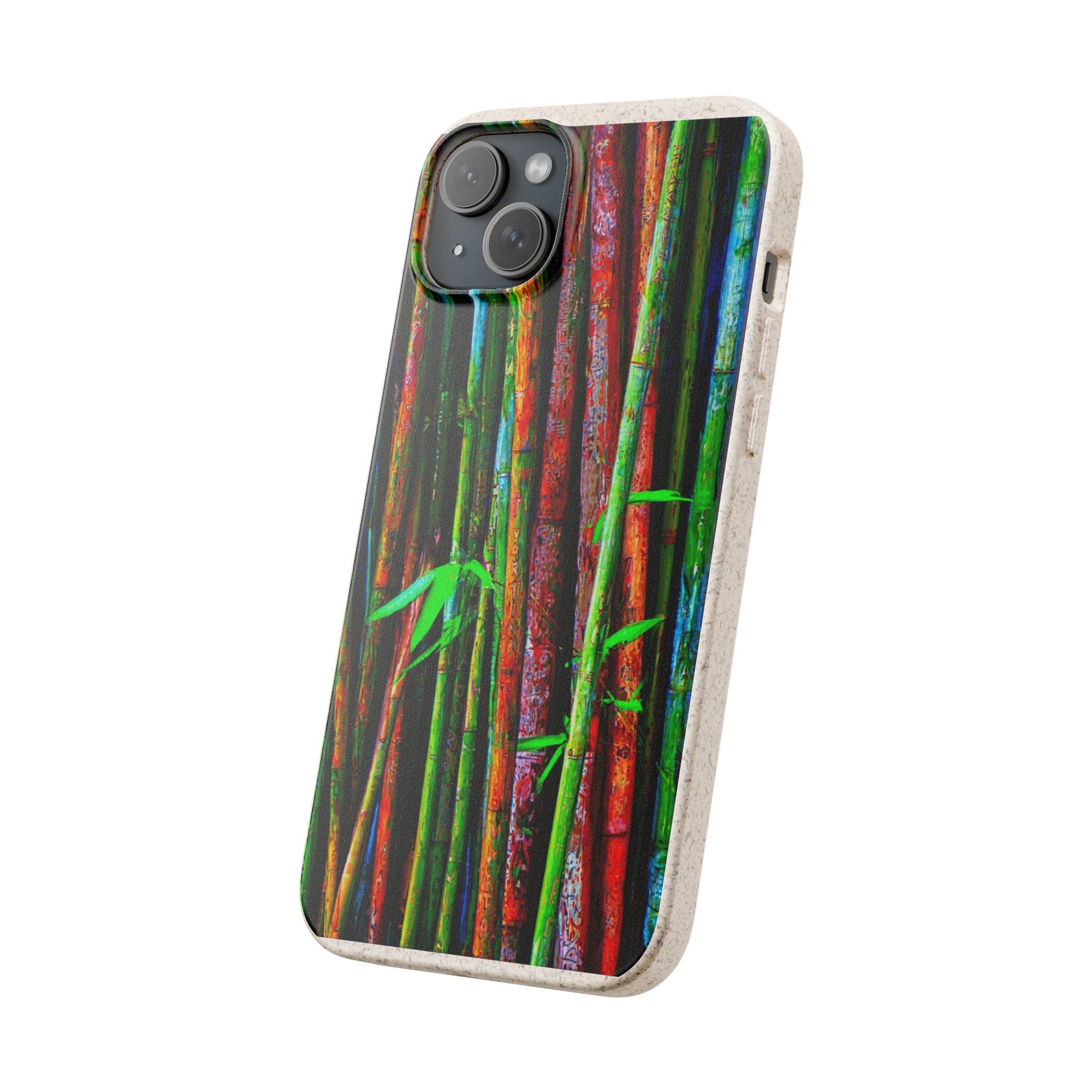 Biodegradable Phone Case — Colorful Bamboo Forest Eco-Friendly iPhone Cover