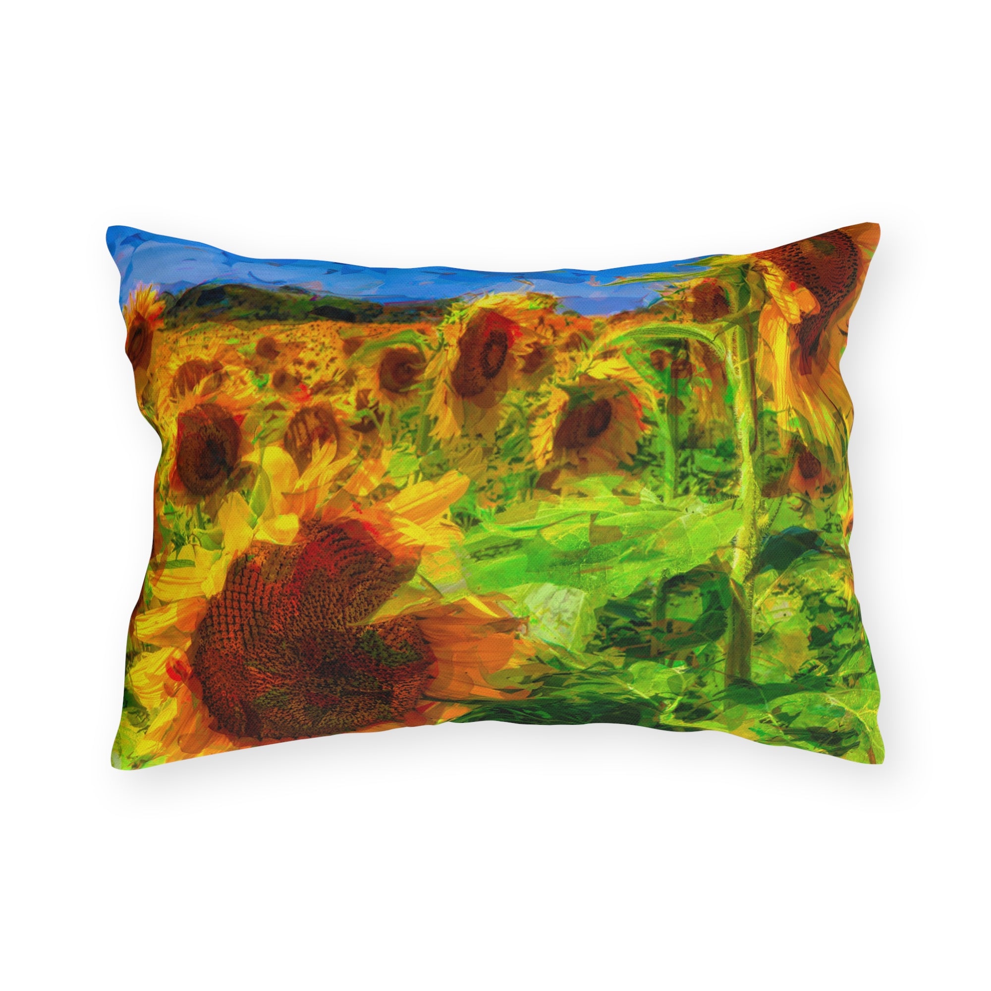 Copy of Floral Garden Outdoor Pillow — Bright Pink &amp; Green Botanical Throw for Patio