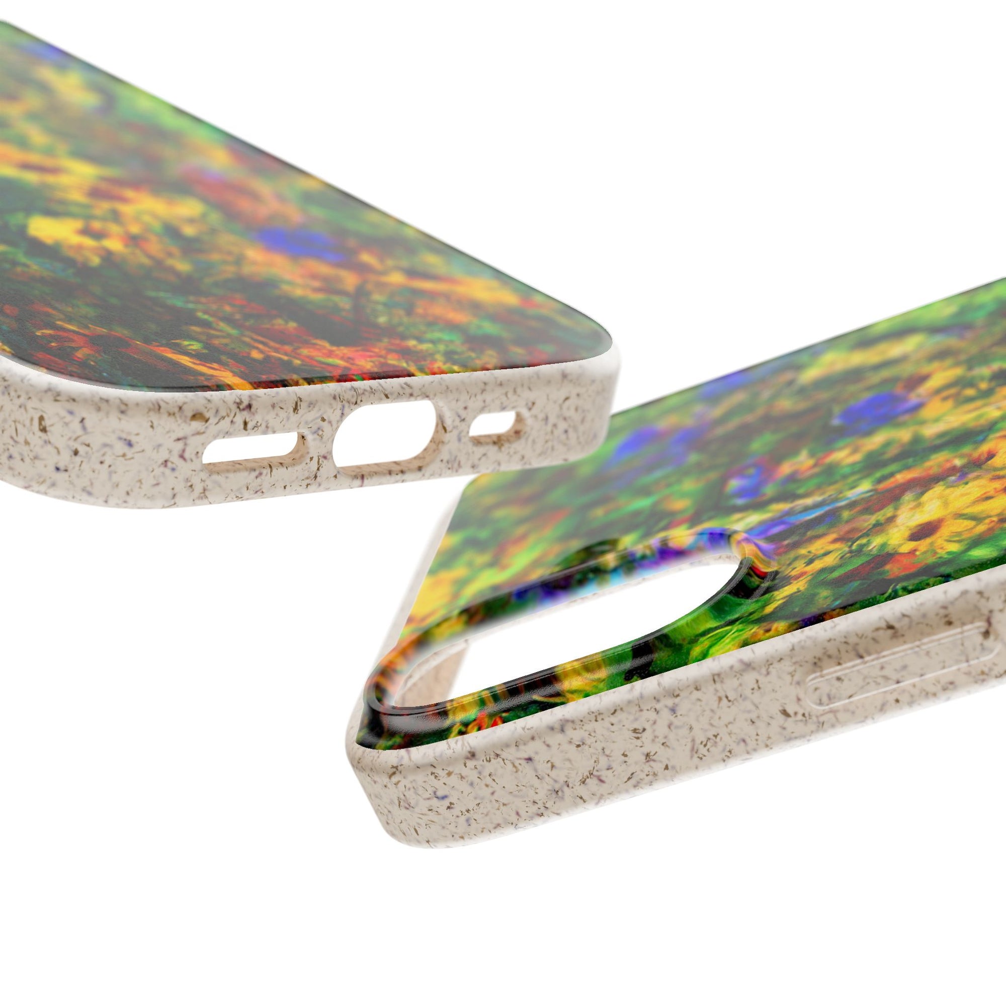 Biodegradable Floral Art Phone Case — Eco-Friendly Abstract Wildflower Design