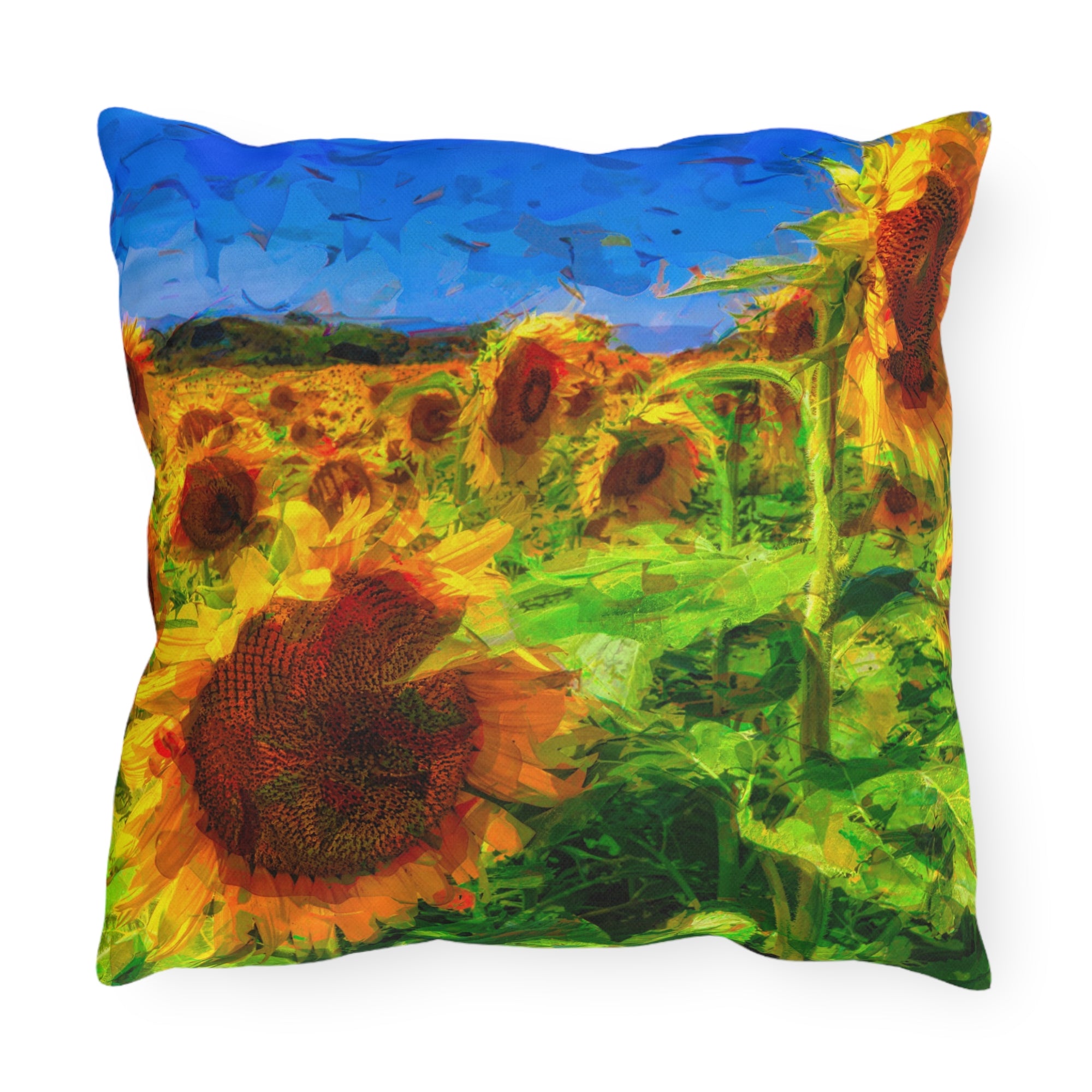 Copy of Floral Garden Outdoor Pillow — Bright Pink &amp; Green Botanical Throw for Patio