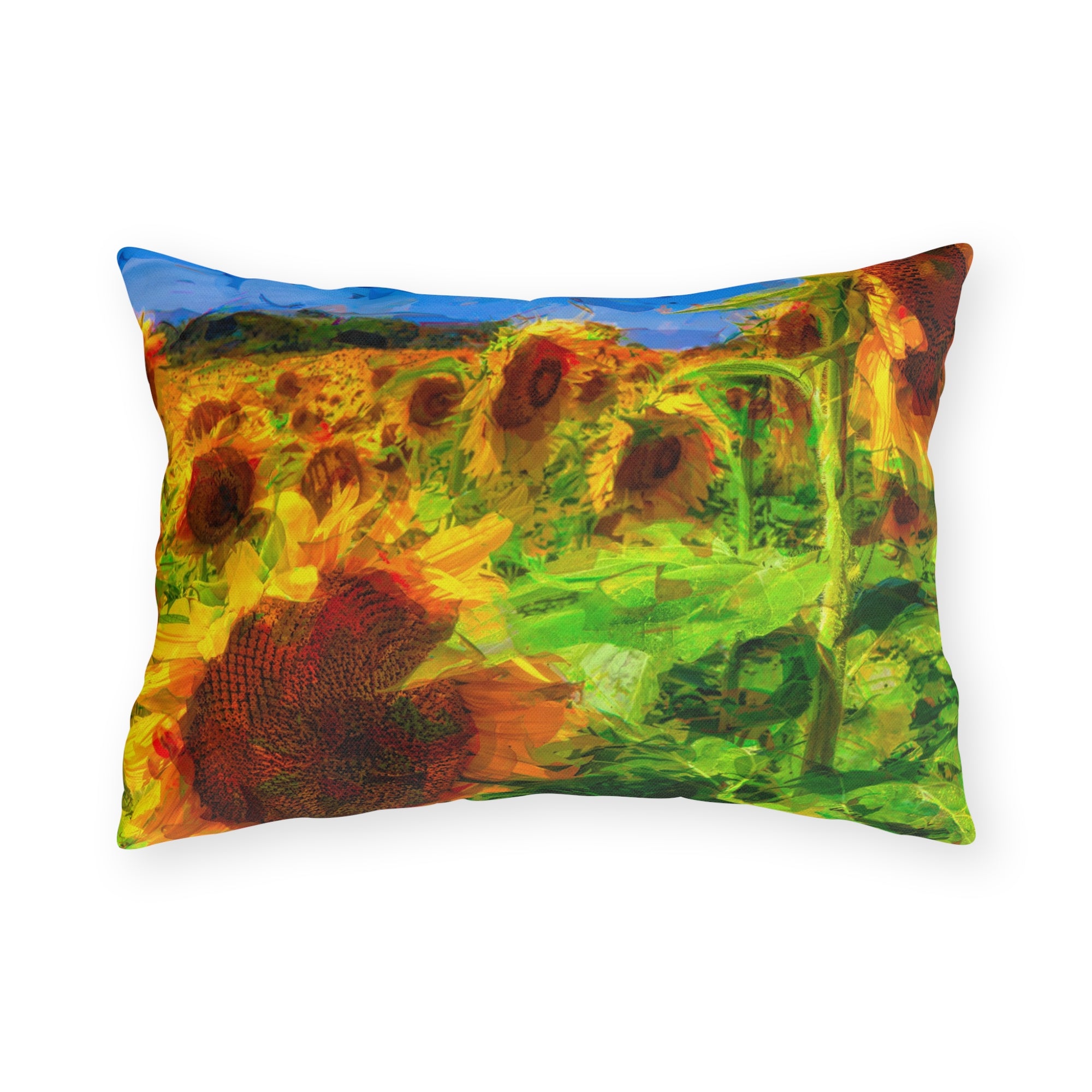 Copy of Floral Garden Outdoor Pillow — Bright Pink &amp; Green Botanical Throw for Patio