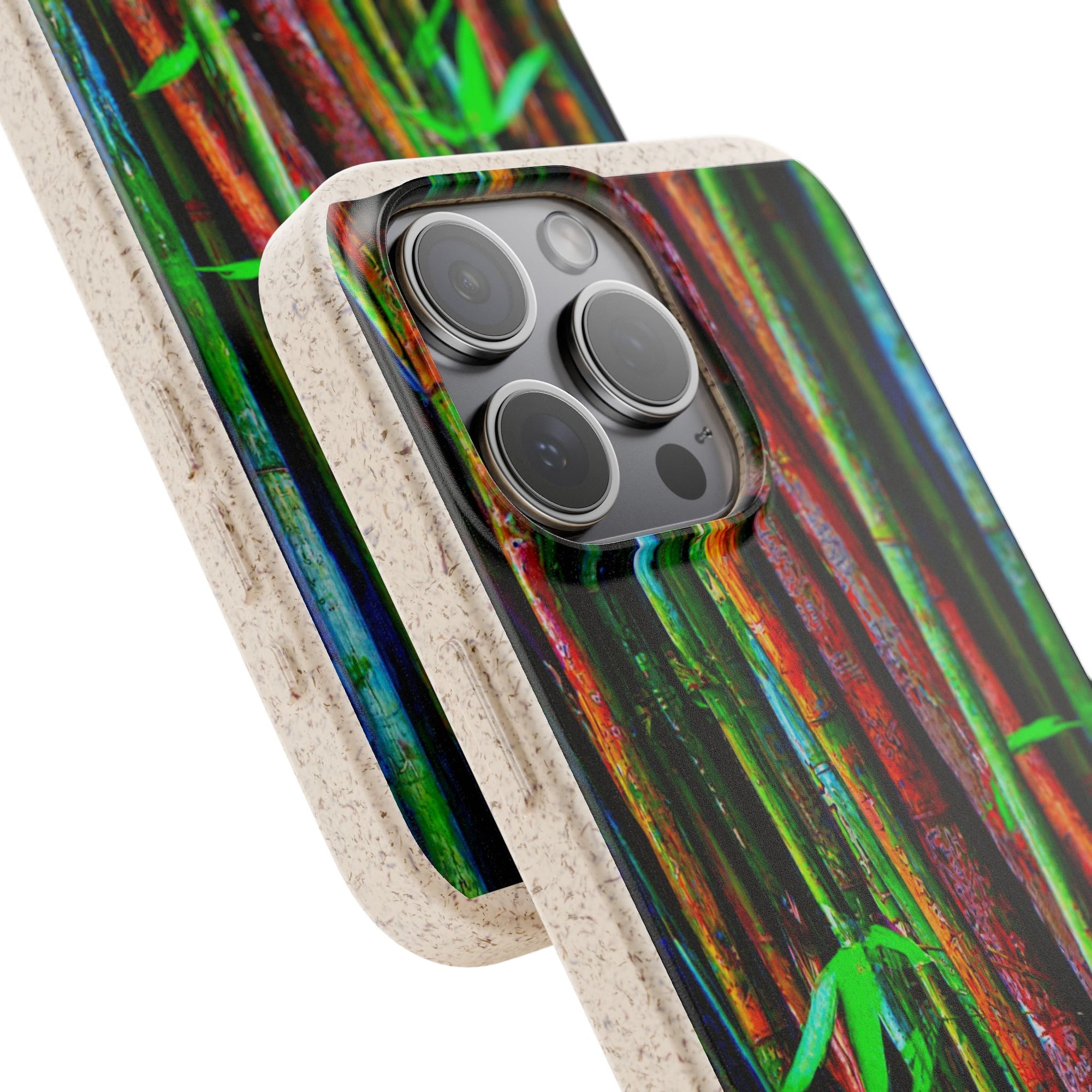 Biodegradable Phone Case — Colorful Bamboo Forest Eco-Friendly iPhone Cover