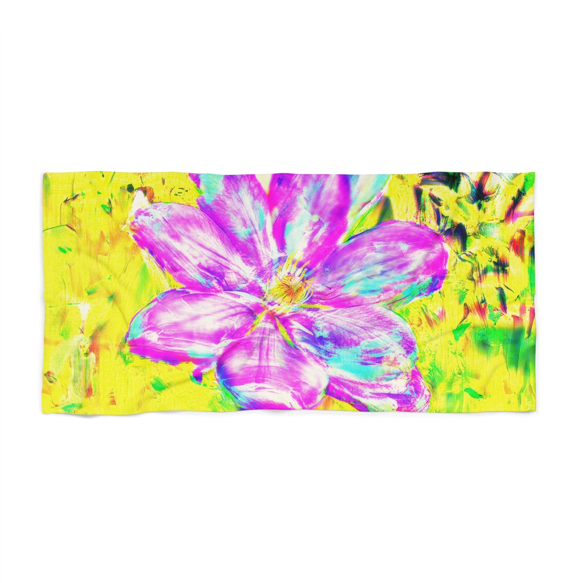 Copy of Harbor Boats Beach Towel — Colorful Nautical Marina Artwork