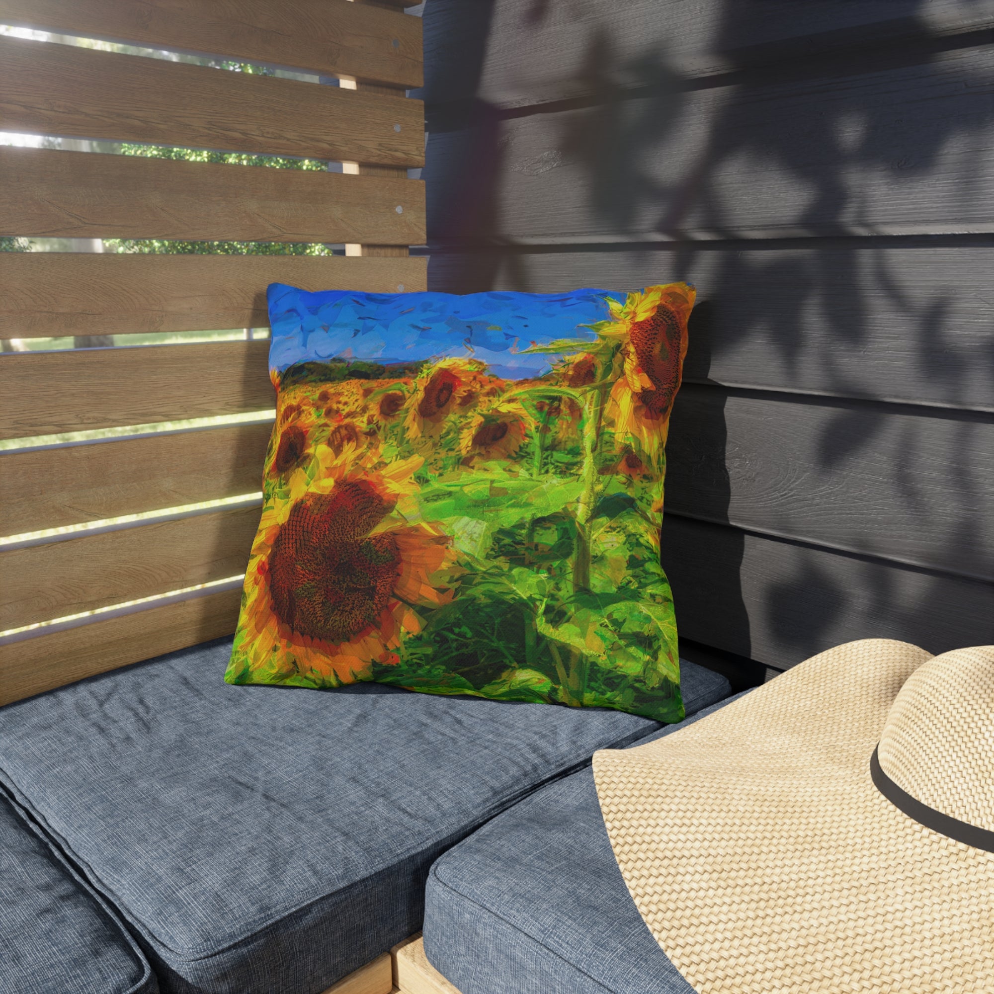 Copy of Floral Garden Outdoor Pillow — Bright Pink &amp; Green Botanical Throw for Patio