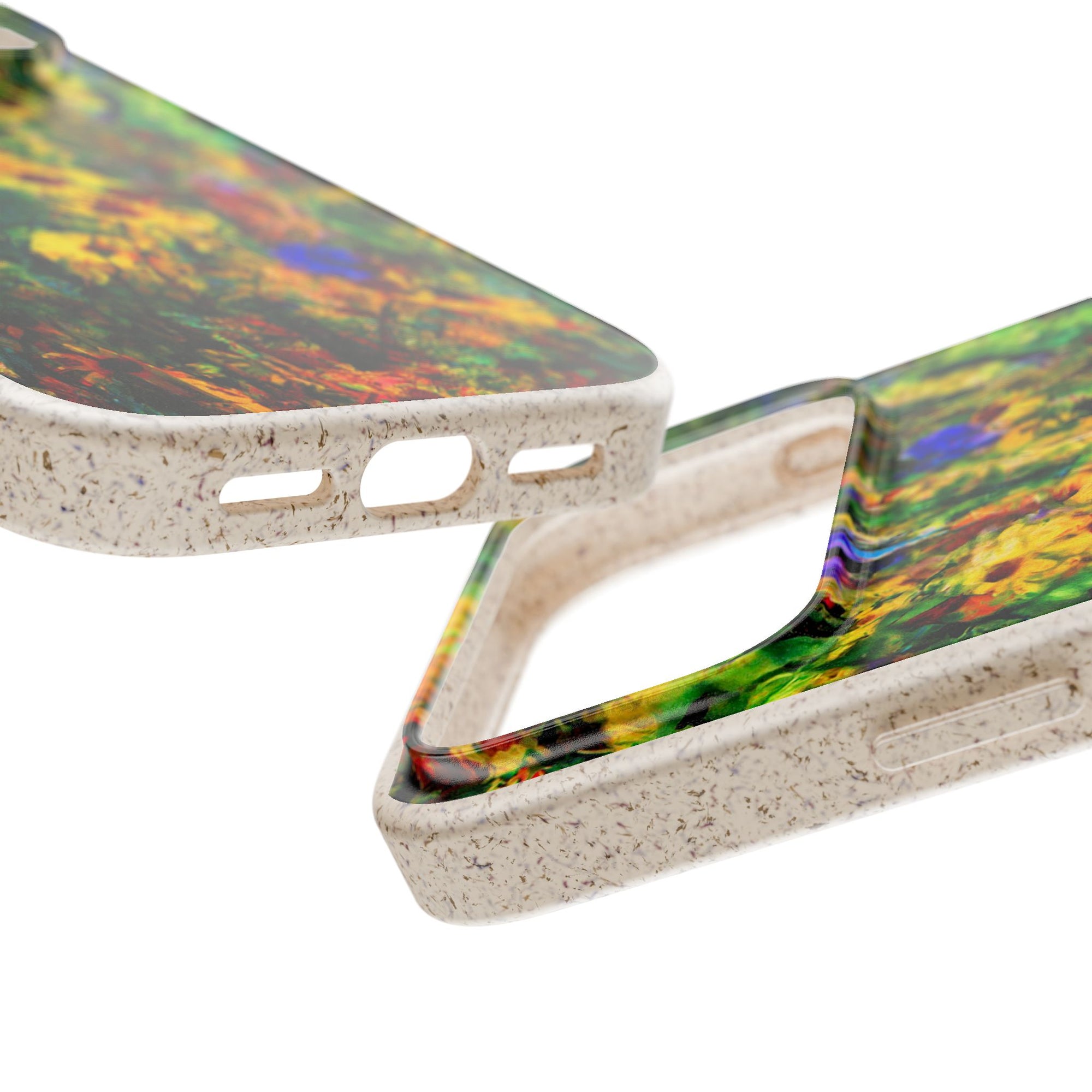 Biodegradable Floral Art Phone Case — Eco-Friendly Abstract Wildflower Design