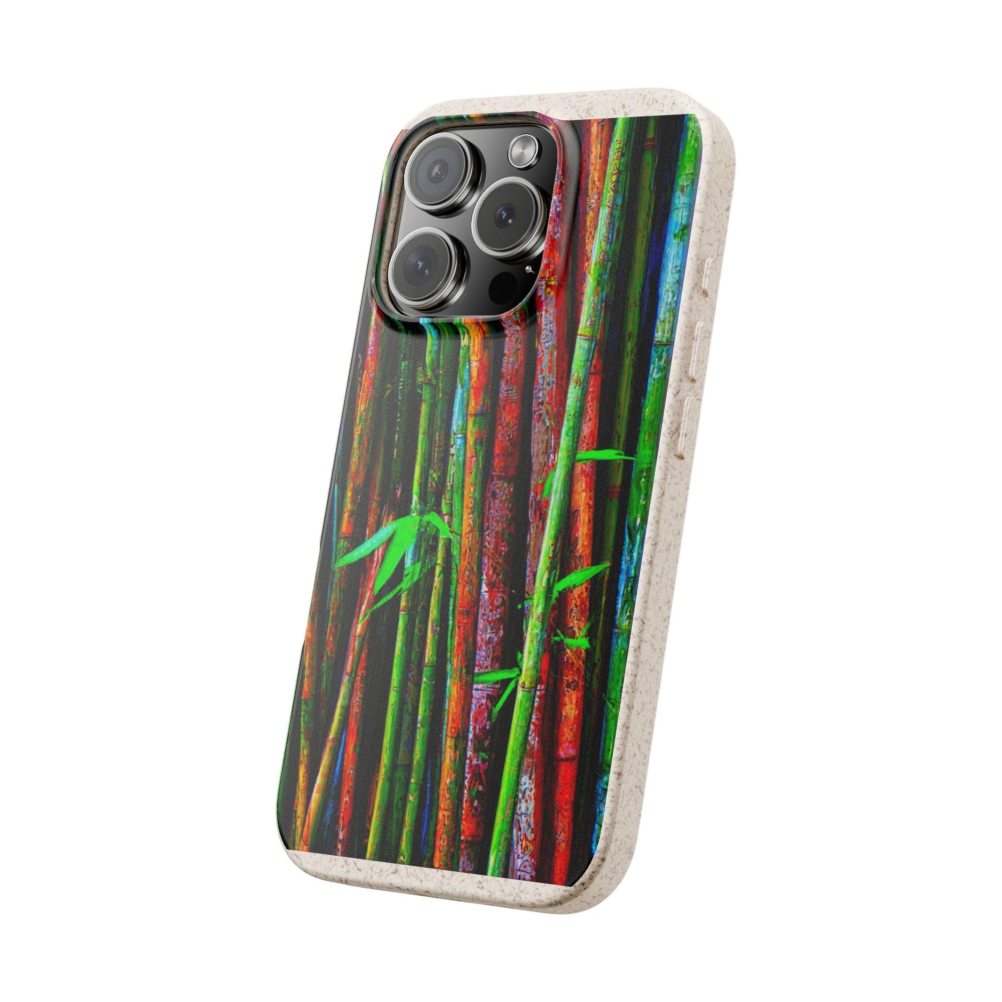 Biodegradable Phone Case — Colorful Bamboo Forest Eco-Friendly iPhone Cover