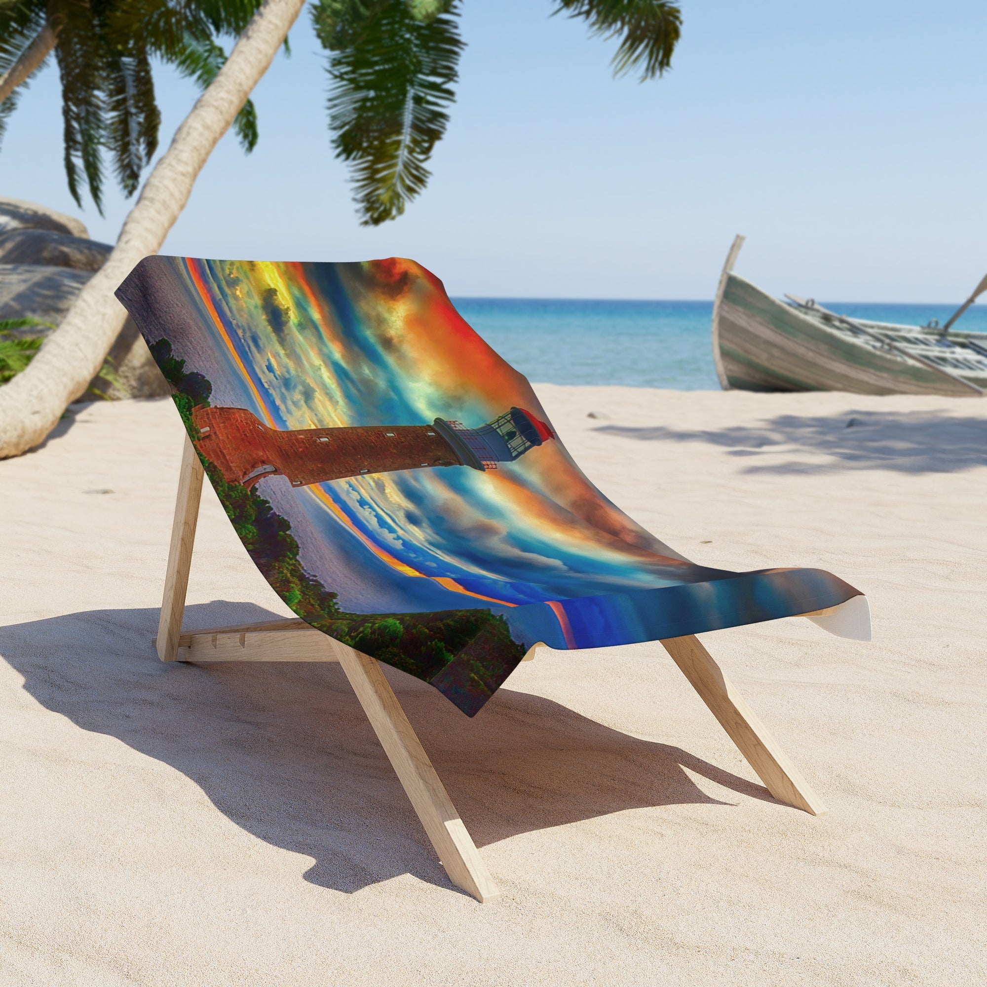 Copy of Copy of Copy of Harbor Boats Beach Towel — Colorful Nautical Marina Artwork