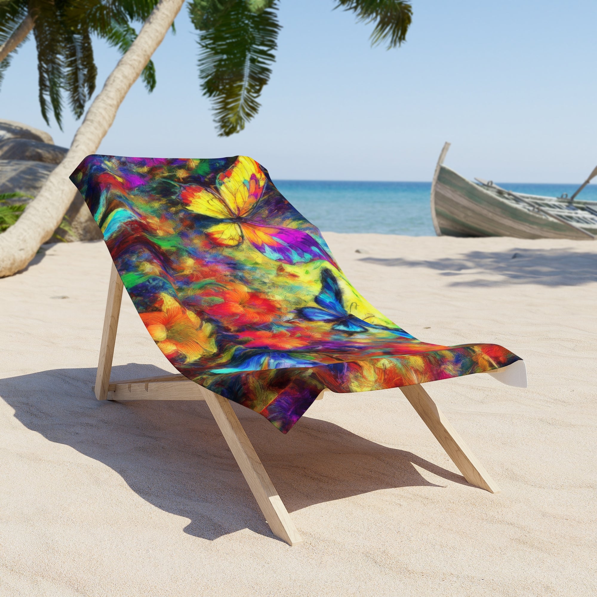 Copy of Copy of Harbor Boats Beach Towel — Colorful Nautical Marina Artwork
