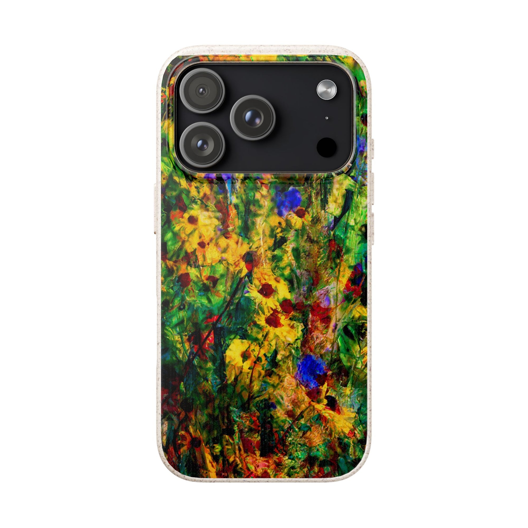 Biodegradable Floral Art Phone Case — Eco-Friendly Abstract Wildflower Design
