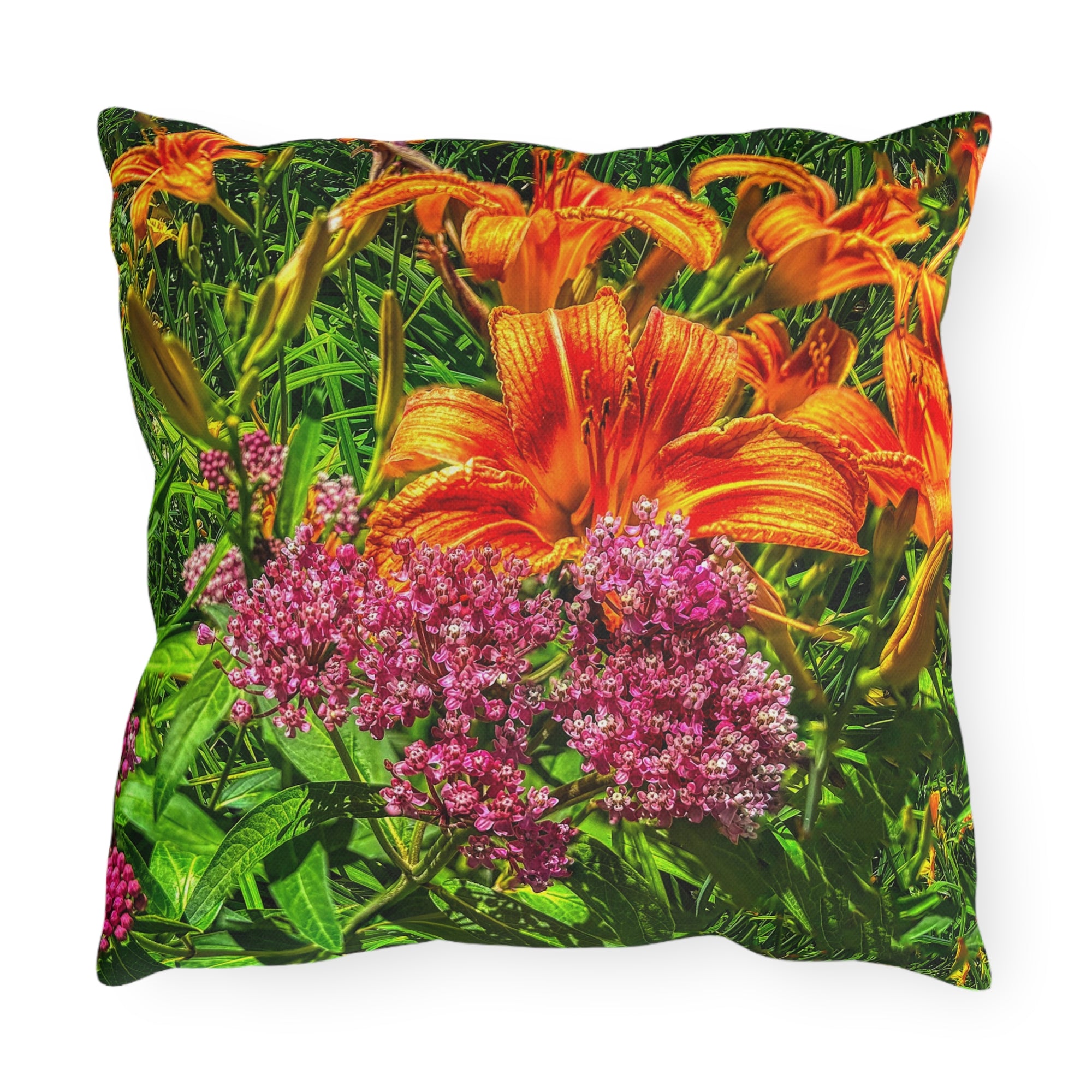Copy of Pink Coneflower Outdoor Pillow — Garden Floral Patio Accent Cushion