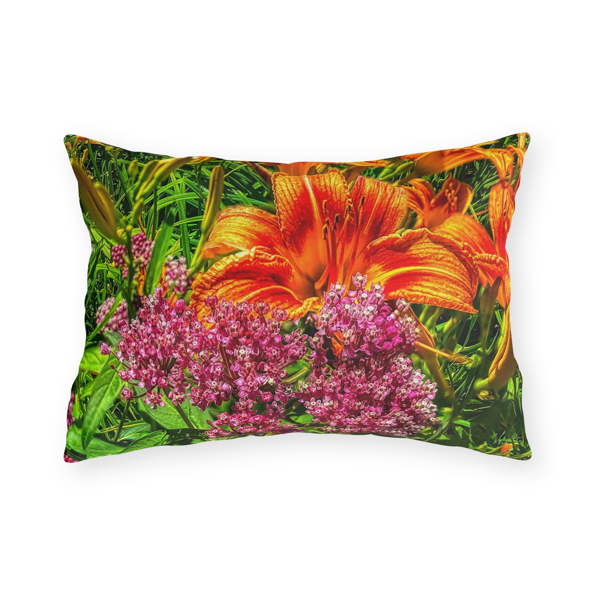 Copy of Pink Coneflower Outdoor Pillow — Garden Floral Patio Accent Cushion