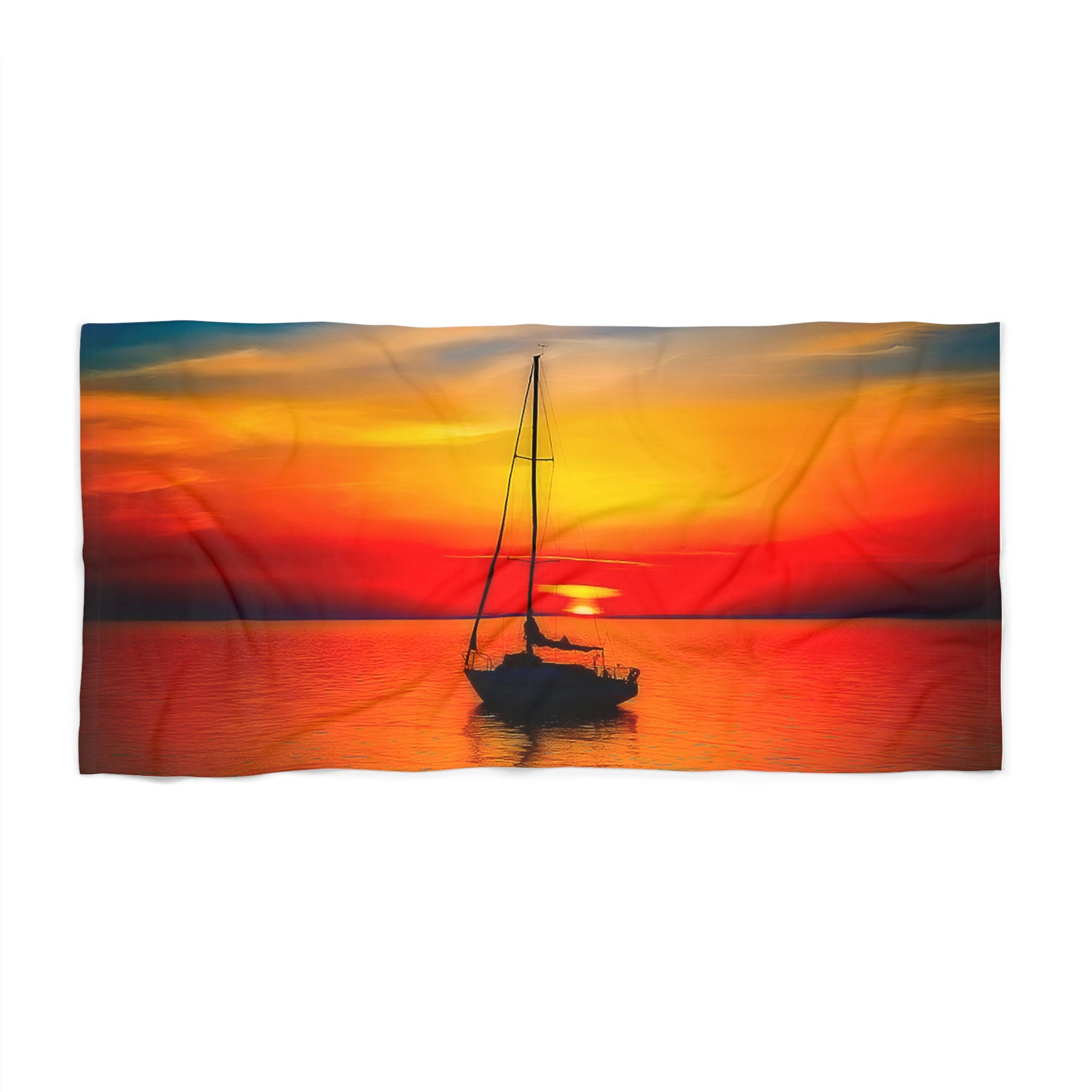 Copy of Copy of Copy of Harbor Boats Beach Towel — Colorful Nautical Marina Artwork