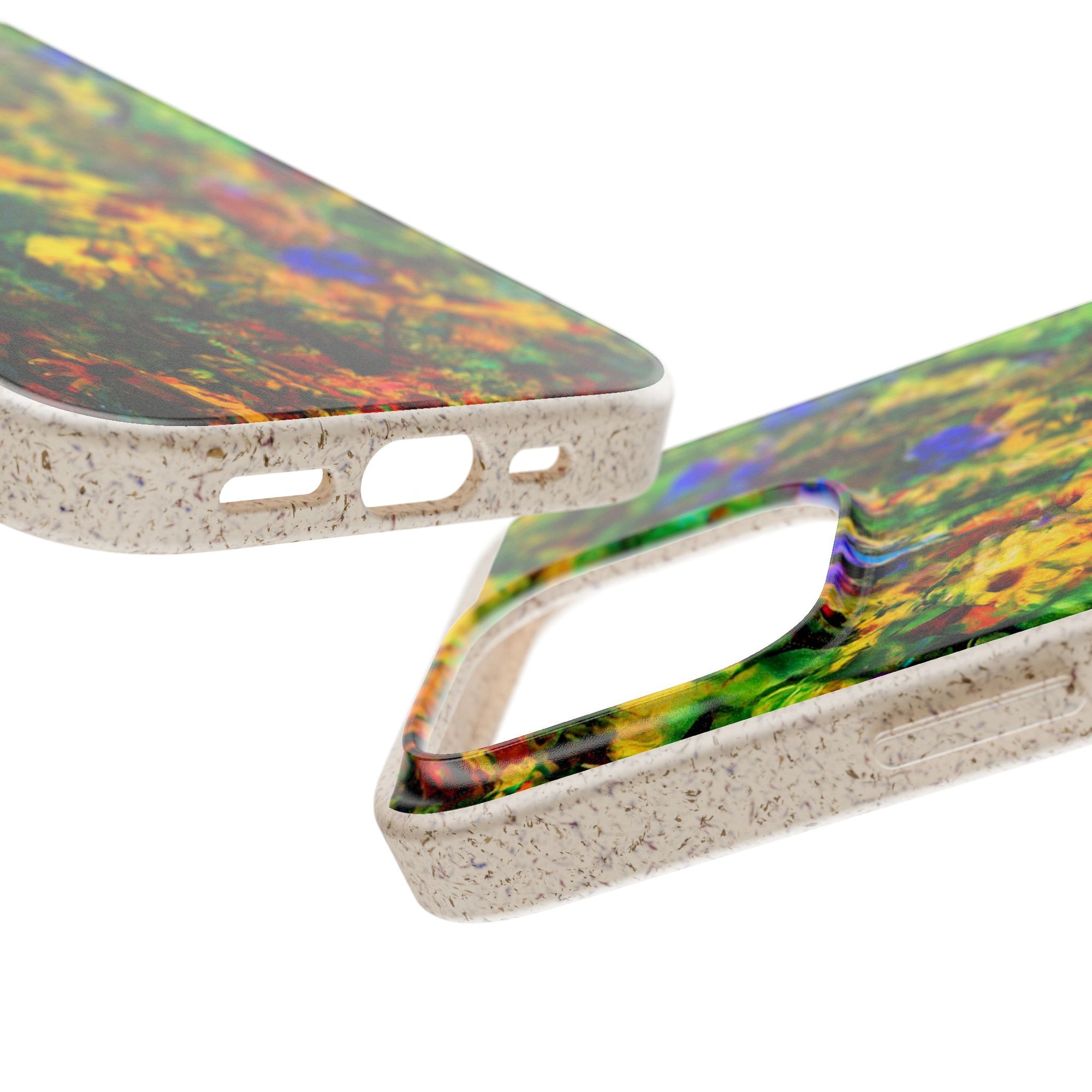 Biodegradable Floral Art Phone Case — Eco-Friendly Abstract Wildflower Design