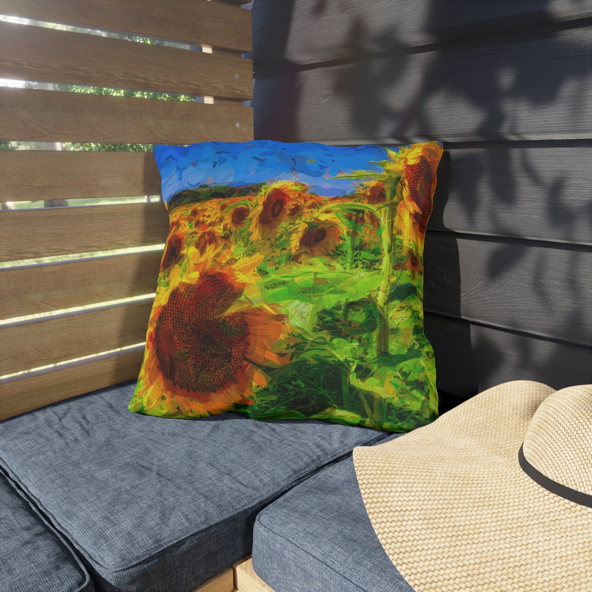 Copy of Floral Garden Outdoor Pillow — Bright Pink &amp; Green Botanical Throw for Patio
