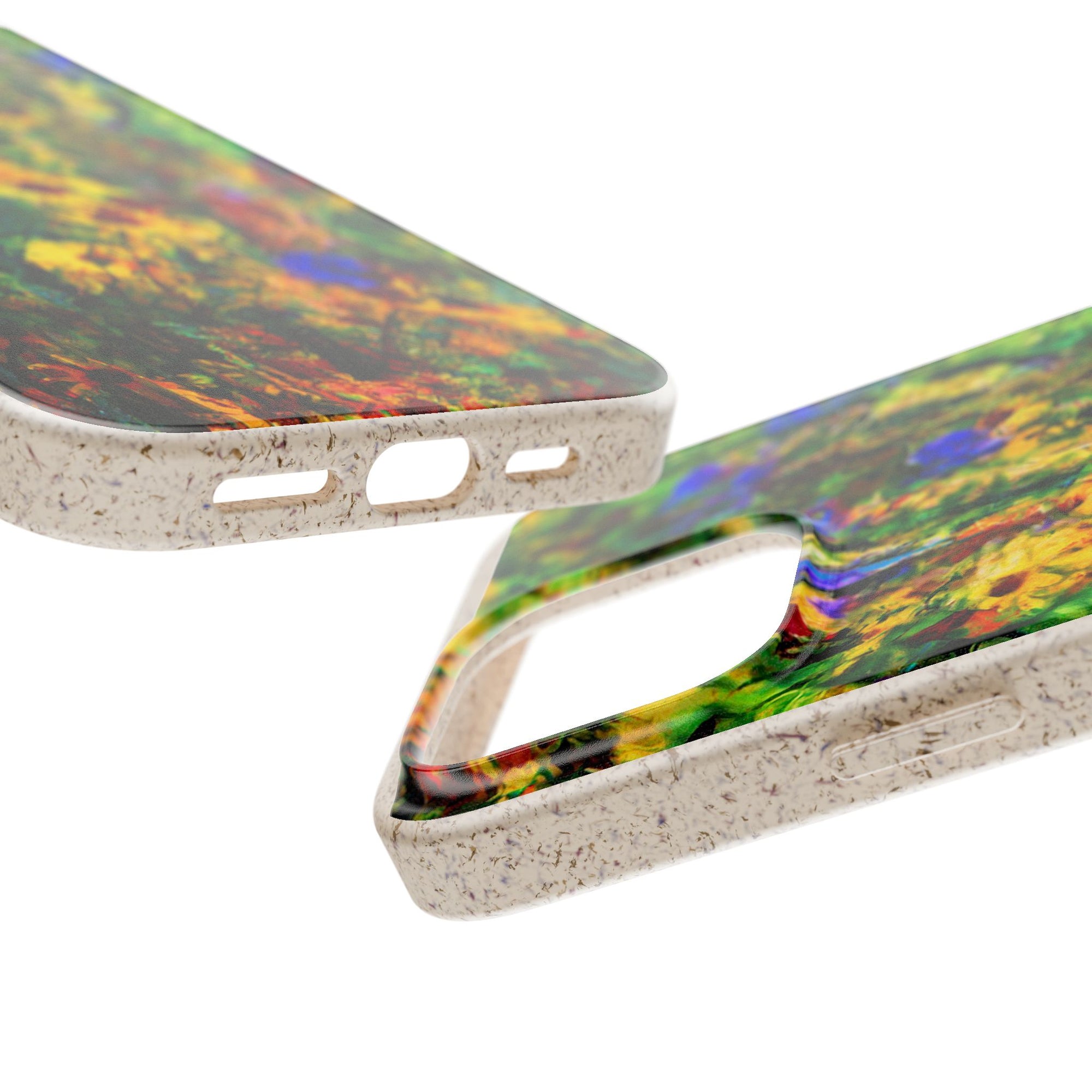 Biodegradable Floral Art Phone Case — Eco-Friendly Abstract Wildflower Design