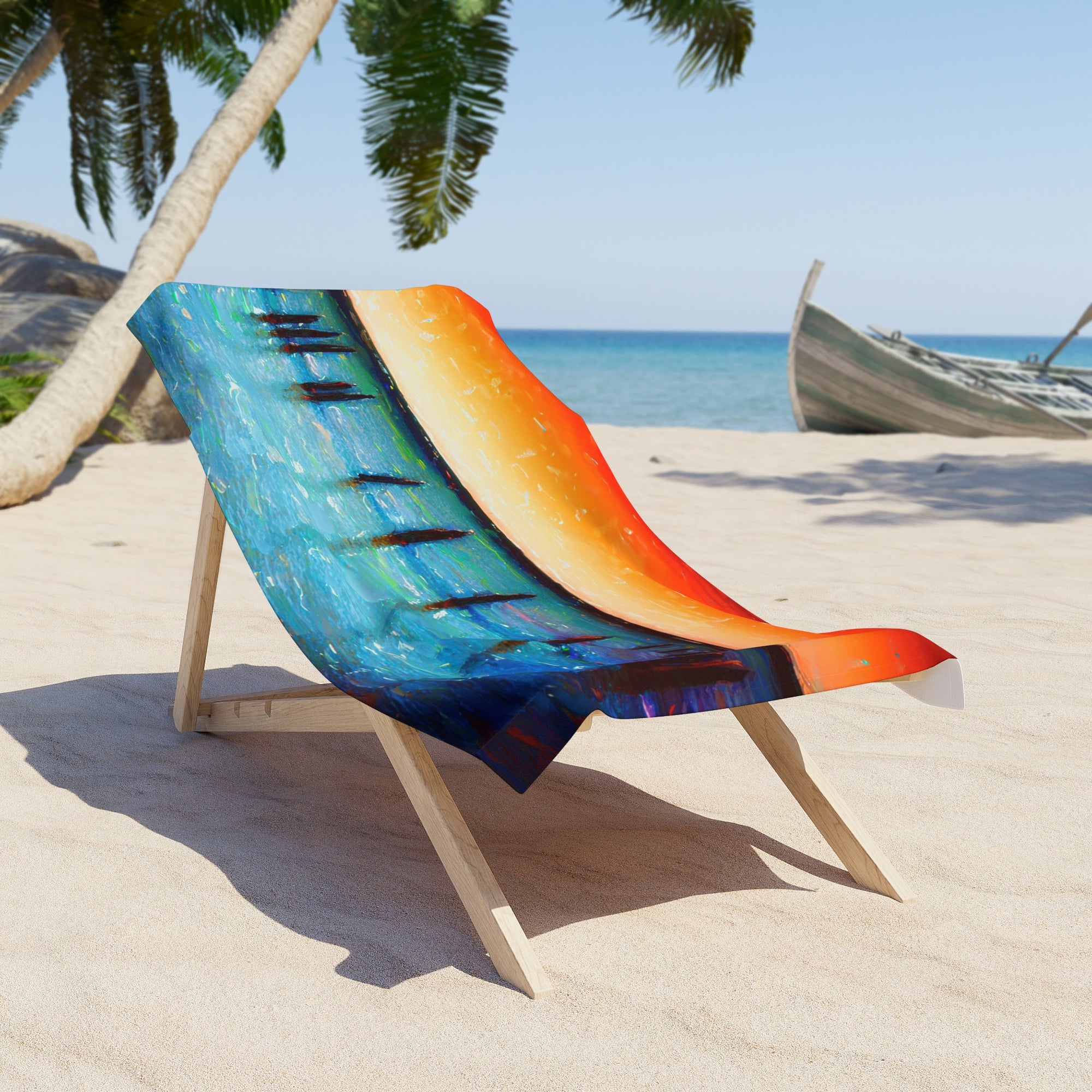 Copy of Copy of Copy of Harbor Boats Beach Towel — Colorful Nautical Marina Artwork