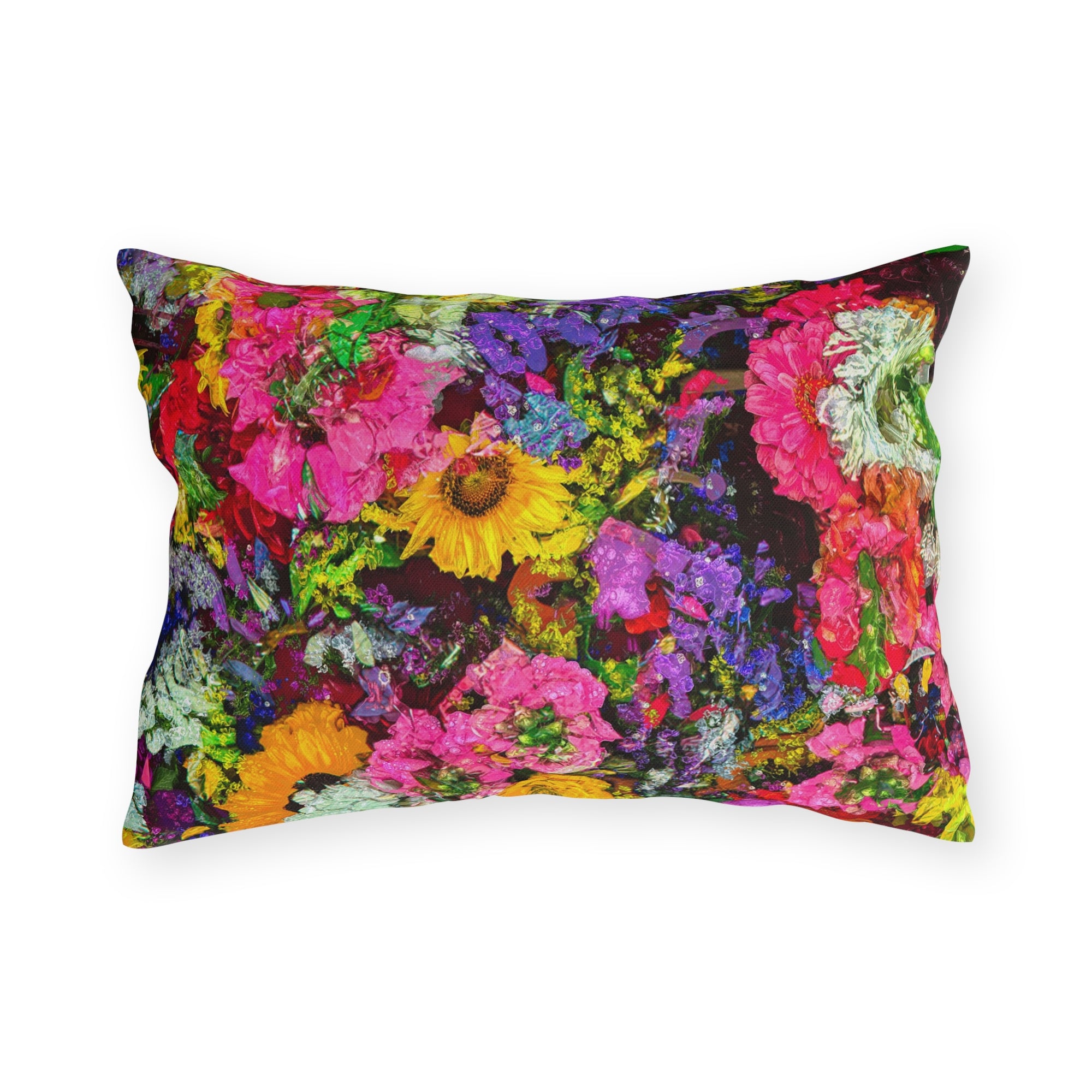 Copy of Pink Coneflower Outdoor Pillow — Garden Floral Patio Accent Cushion