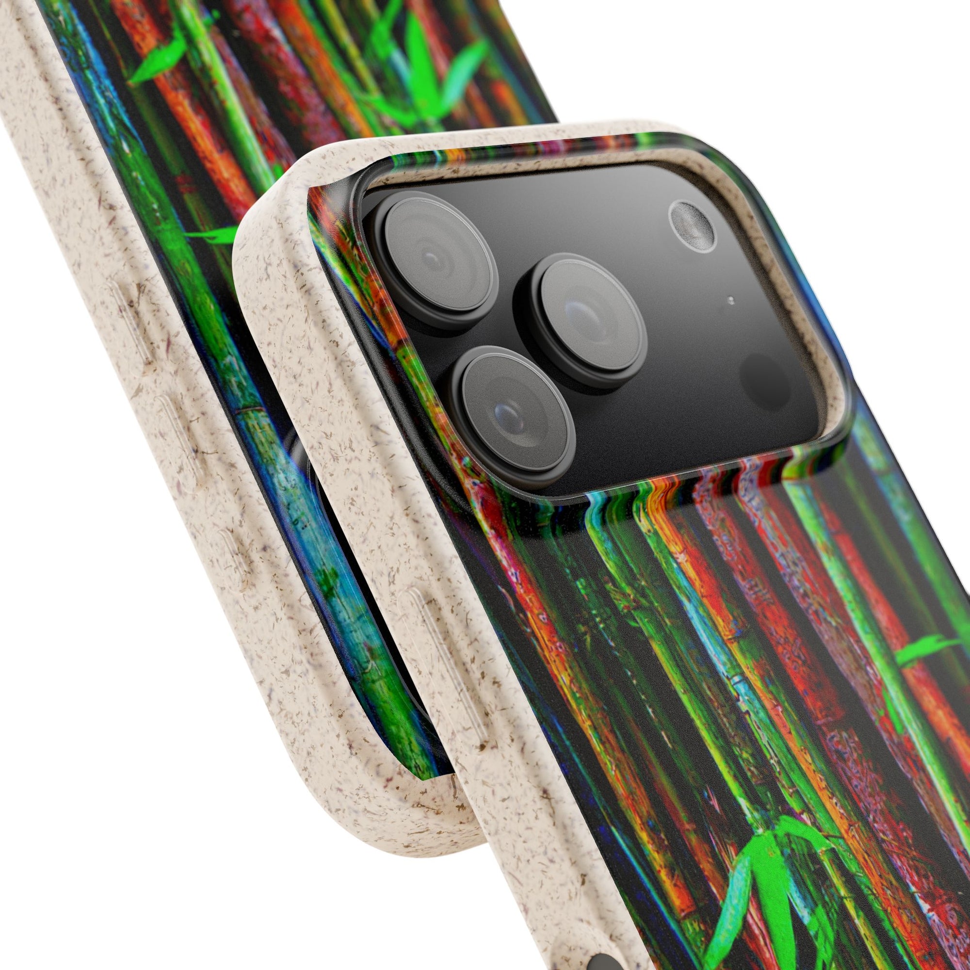 Biodegradable Phone Case — Colorful Bamboo Forest Eco-Friendly iPhone Cover