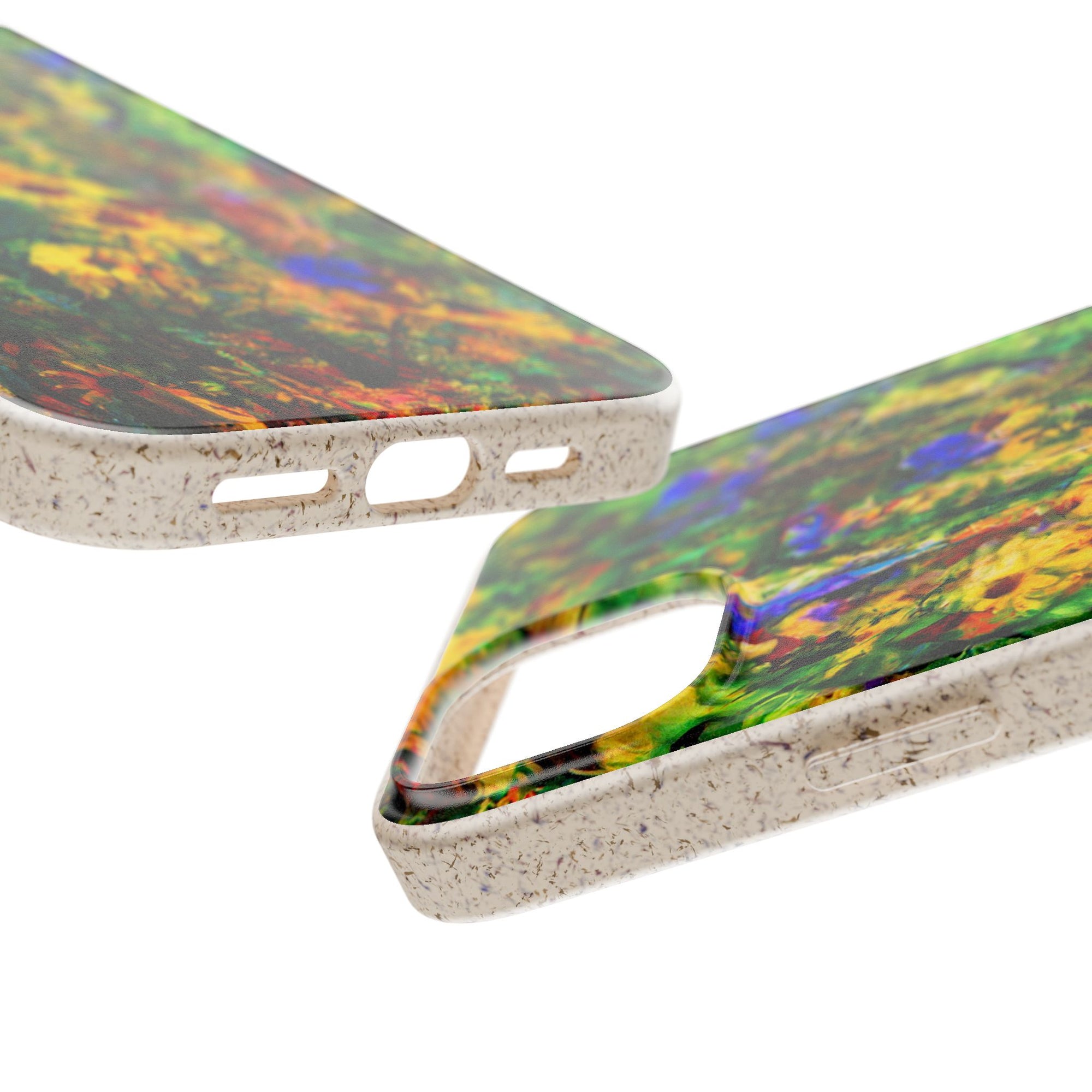 Biodegradable Floral Art Phone Case — Eco-Friendly Abstract Wildflower Design