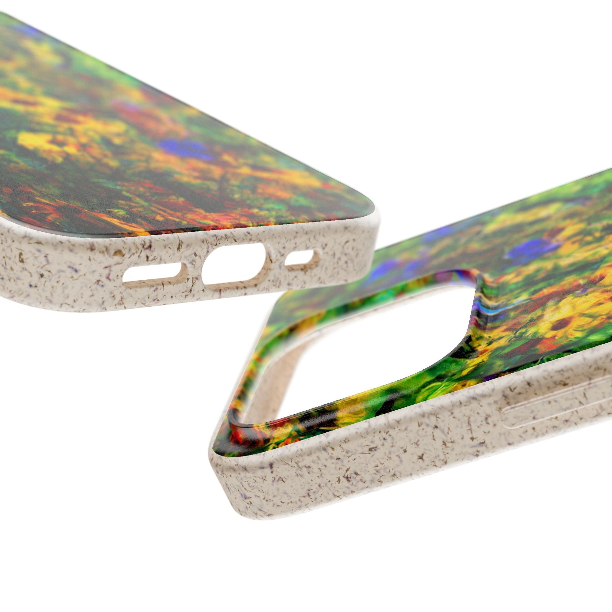 Biodegradable Floral Art Phone Case — Eco-Friendly Abstract Wildflower Design