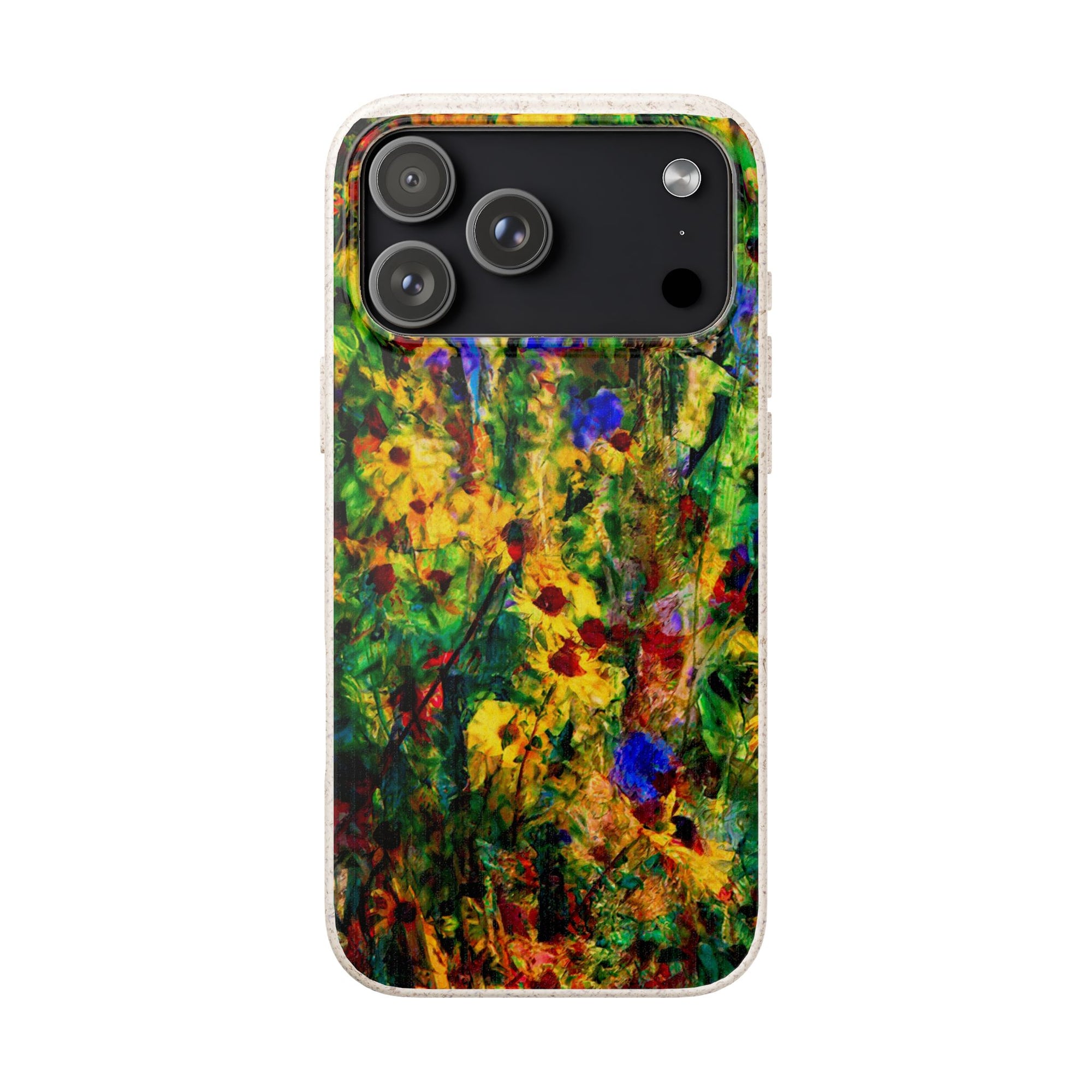 Biodegradable Floral Art Phone Case — Eco-Friendly Abstract Wildflower Design
