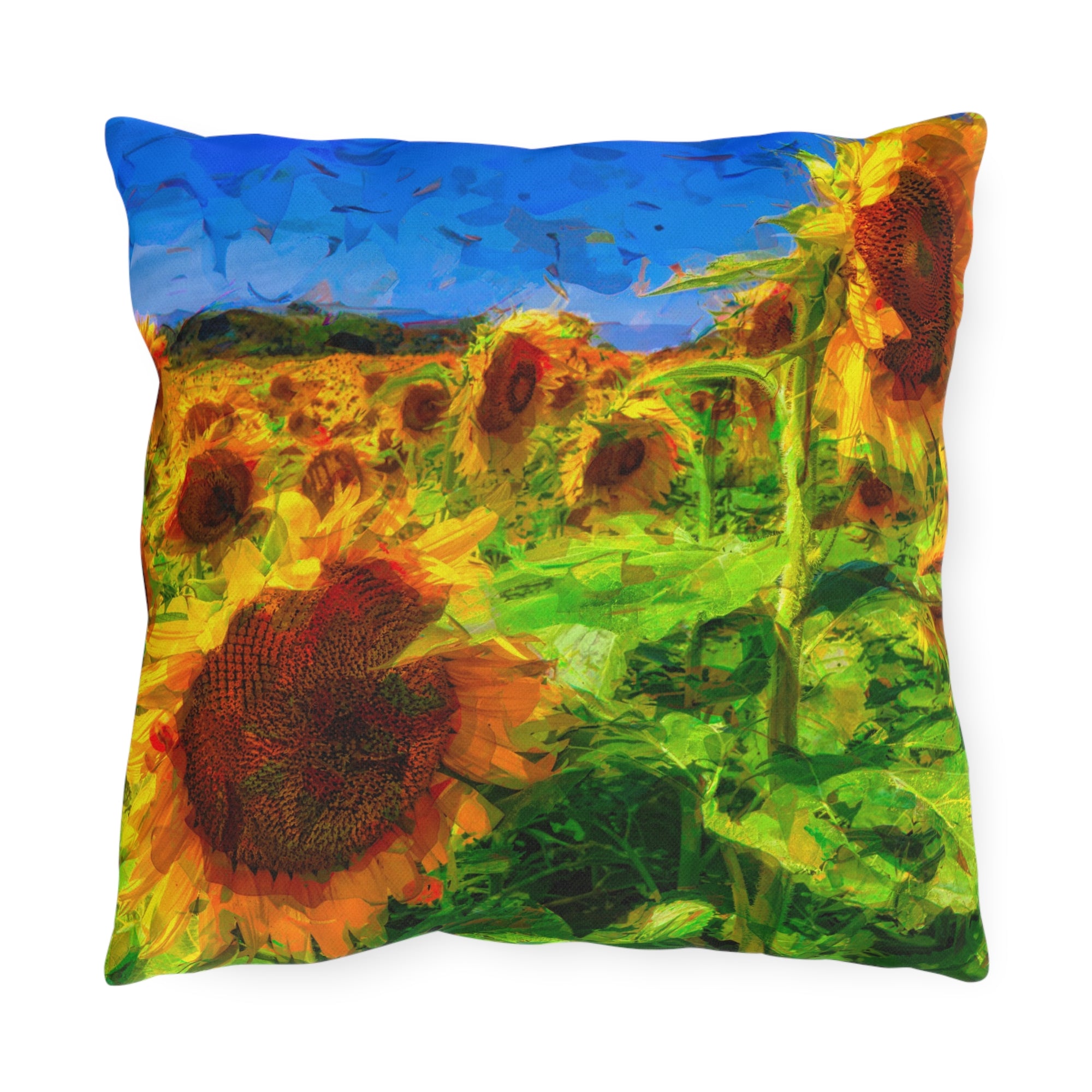 Copy of Floral Garden Outdoor Pillow — Bright Pink &amp; Green Botanical Throw for Patio