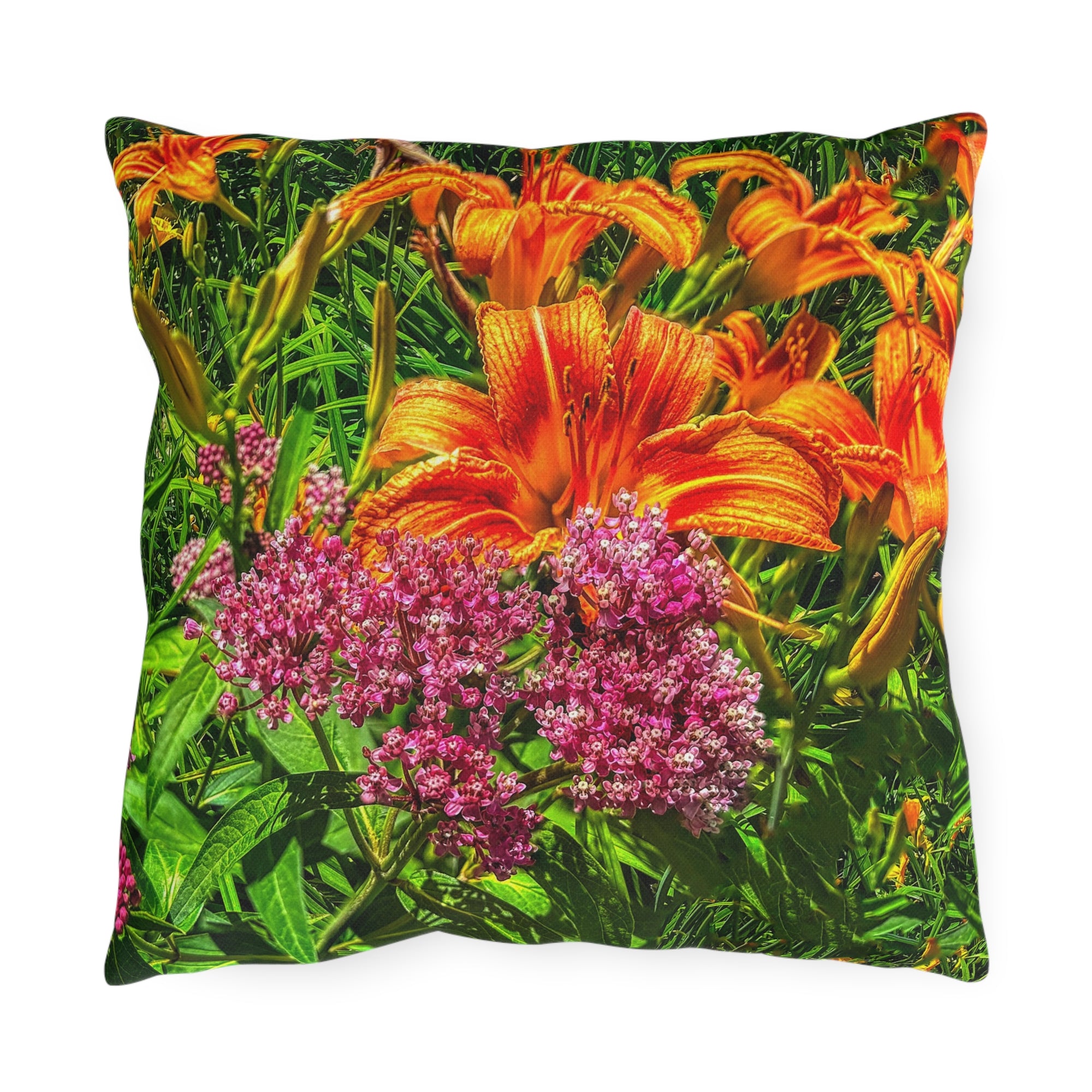 Copy of Pink Coneflower Outdoor Pillow — Garden Floral Patio Accent Cushion