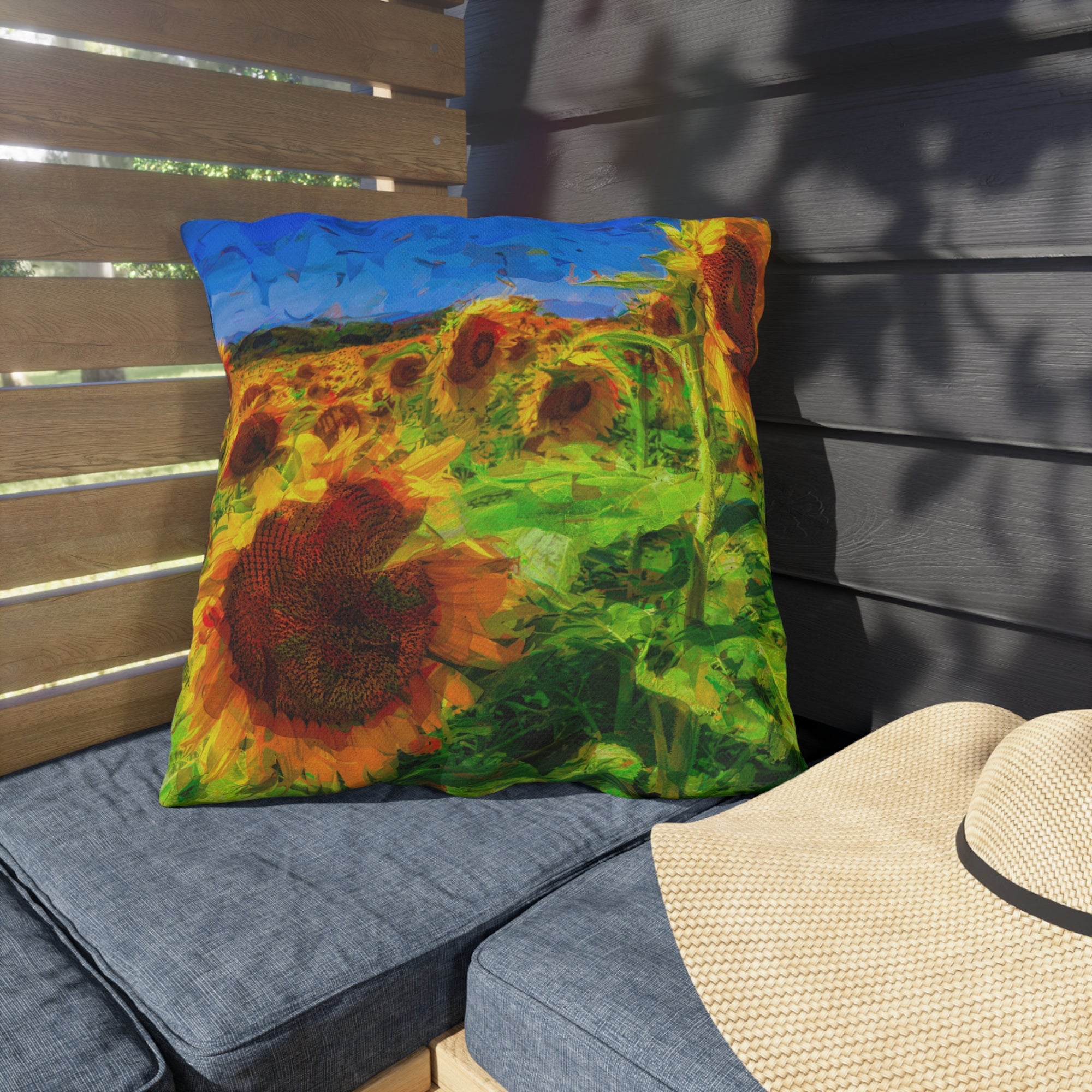 Copy of Floral Garden Outdoor Pillow — Bright Pink &amp; Green Botanical Throw for Patio