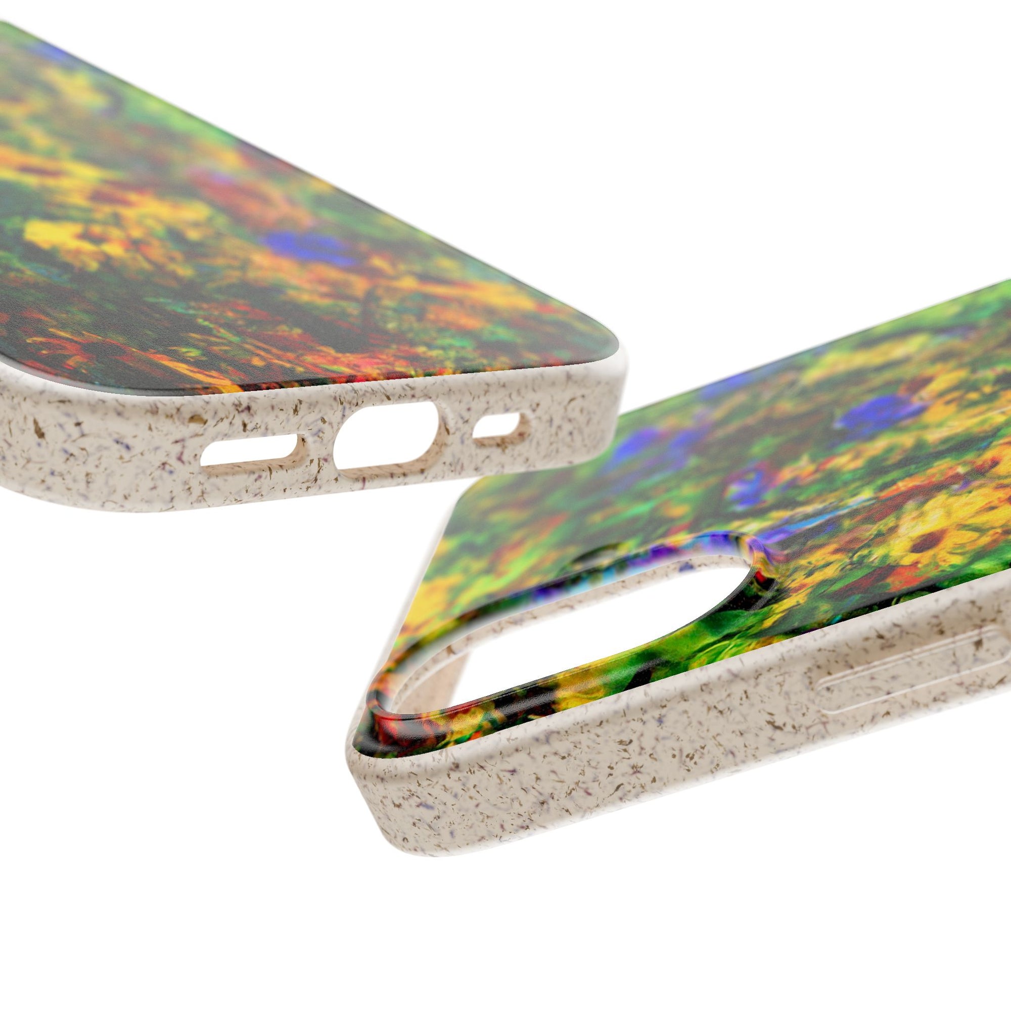 Biodegradable Floral Art Phone Case — Eco-Friendly Abstract Wildflower Design